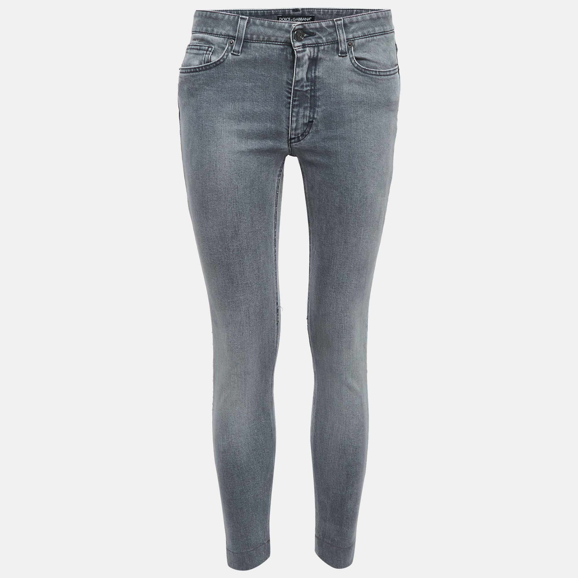 Pre-owned Dolce & Gabbana Grey Denim Slimmy Jeans M Waist 28"