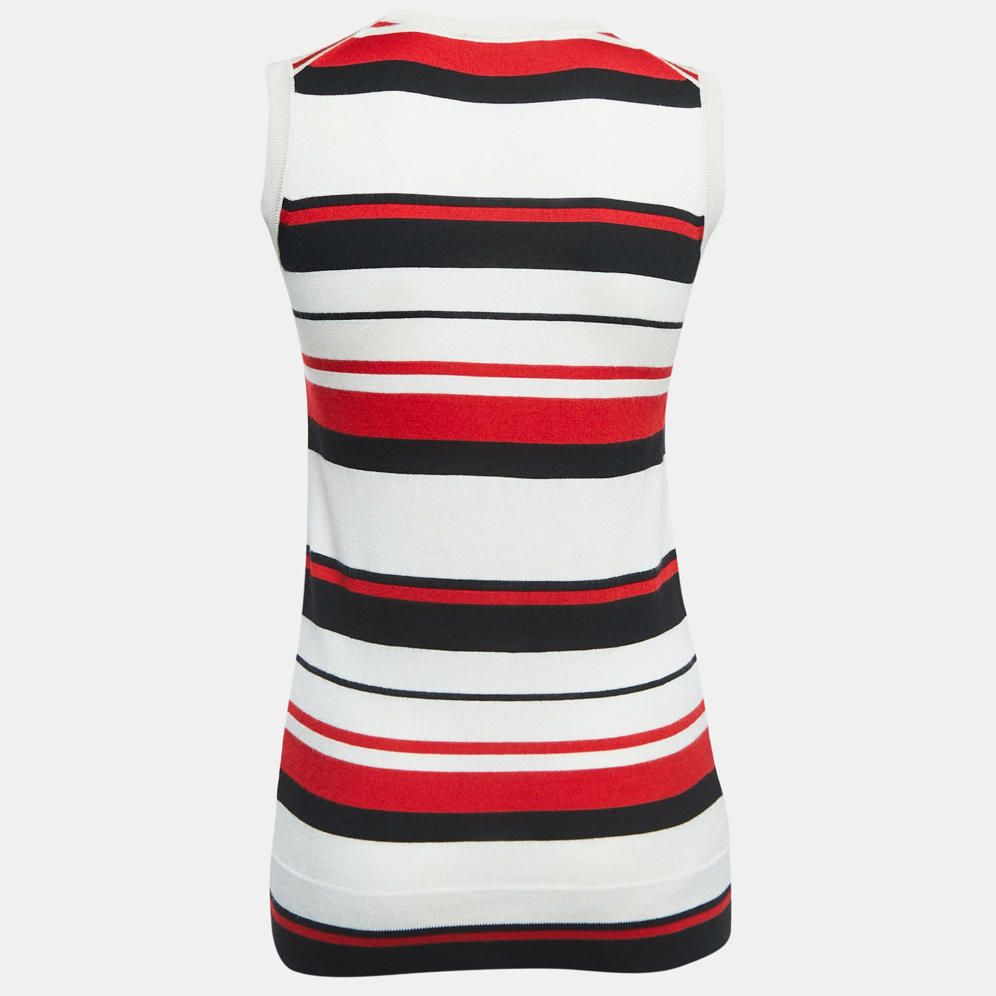 

Dolce & Gabbana Cream Striped Knit Sleeveless Top