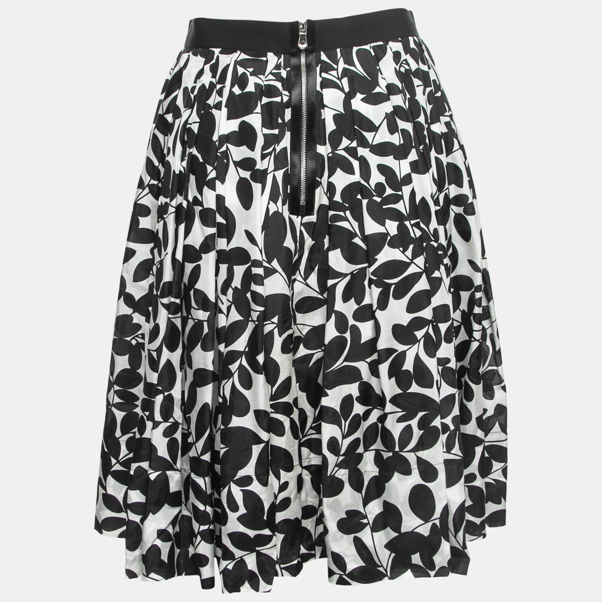 

Dolce & Gabbana Black/White Printed Silk Mini Skirt