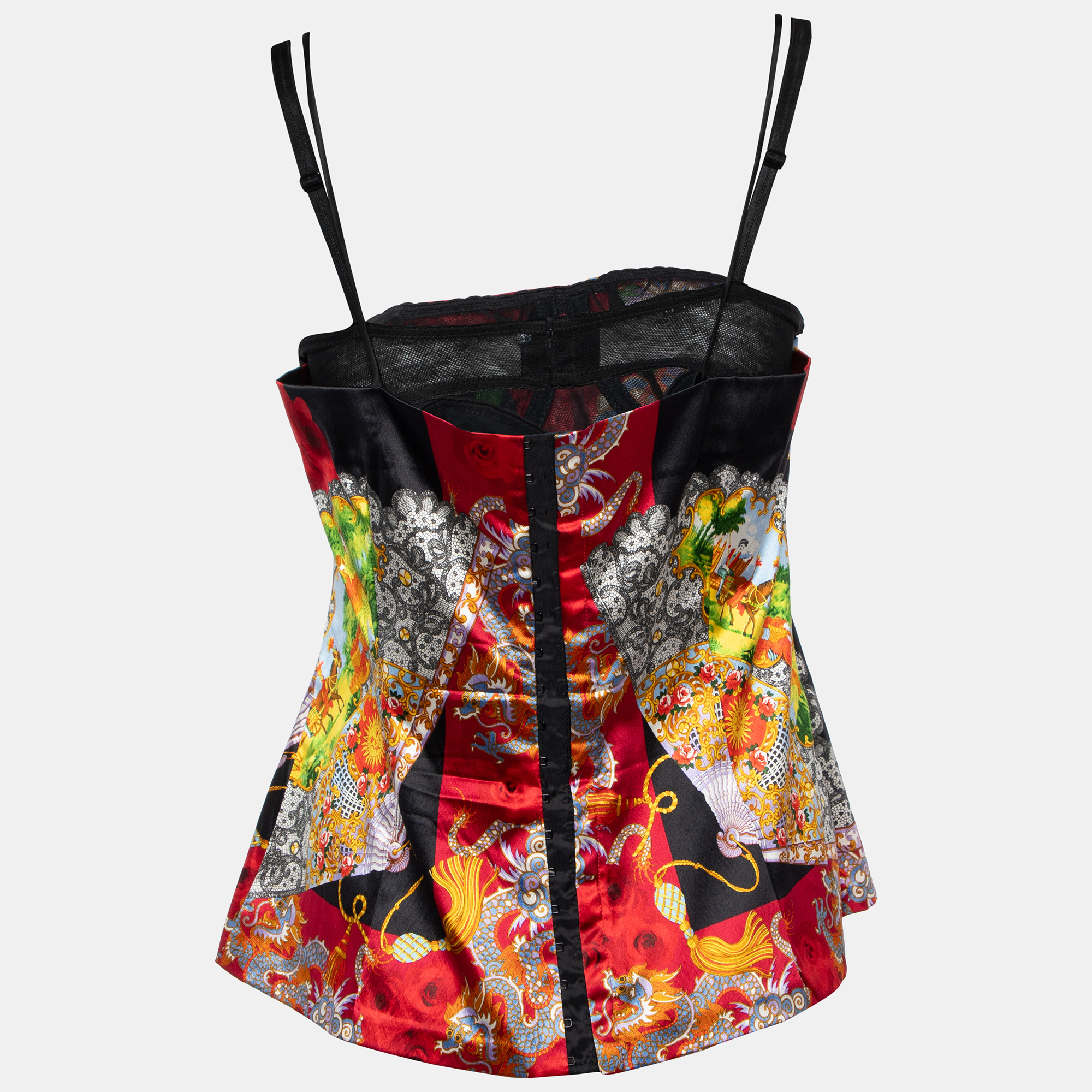 

Dolce & Gabbana Multicolor fan Printed Silk Satin Cami Top