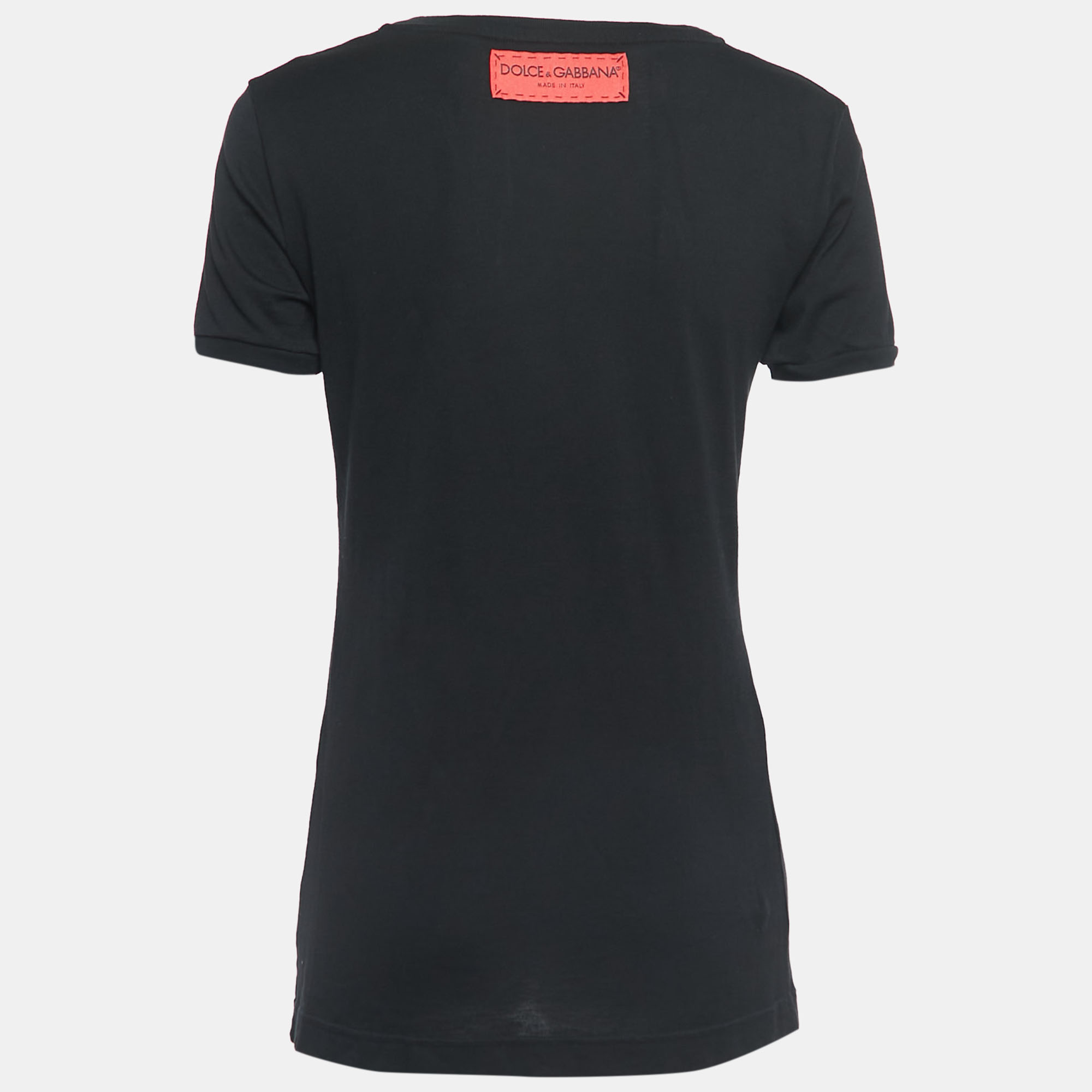 

Dolce & Gabbana Black Printed Cotton T-Shirt