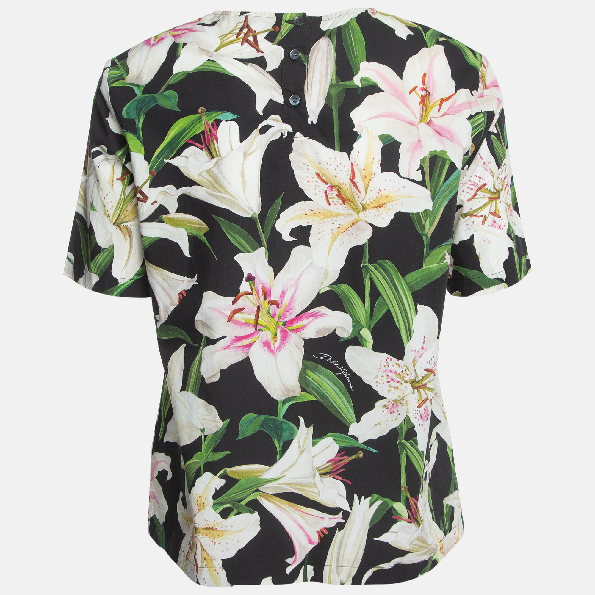 

Dolce & Gabbana Multicolor Floral Print Cotton Blouse