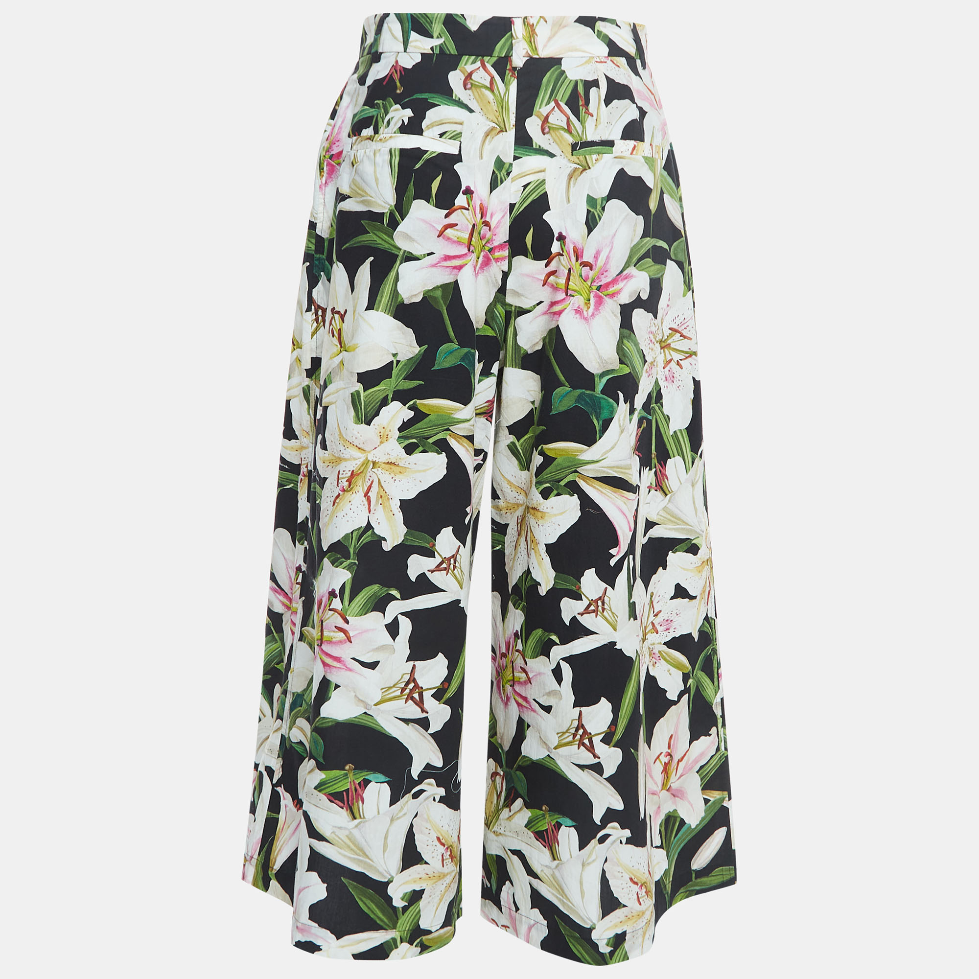 

Dolce & Gabbana Multicolor Floral Print Cotton Wide Leg Trousers