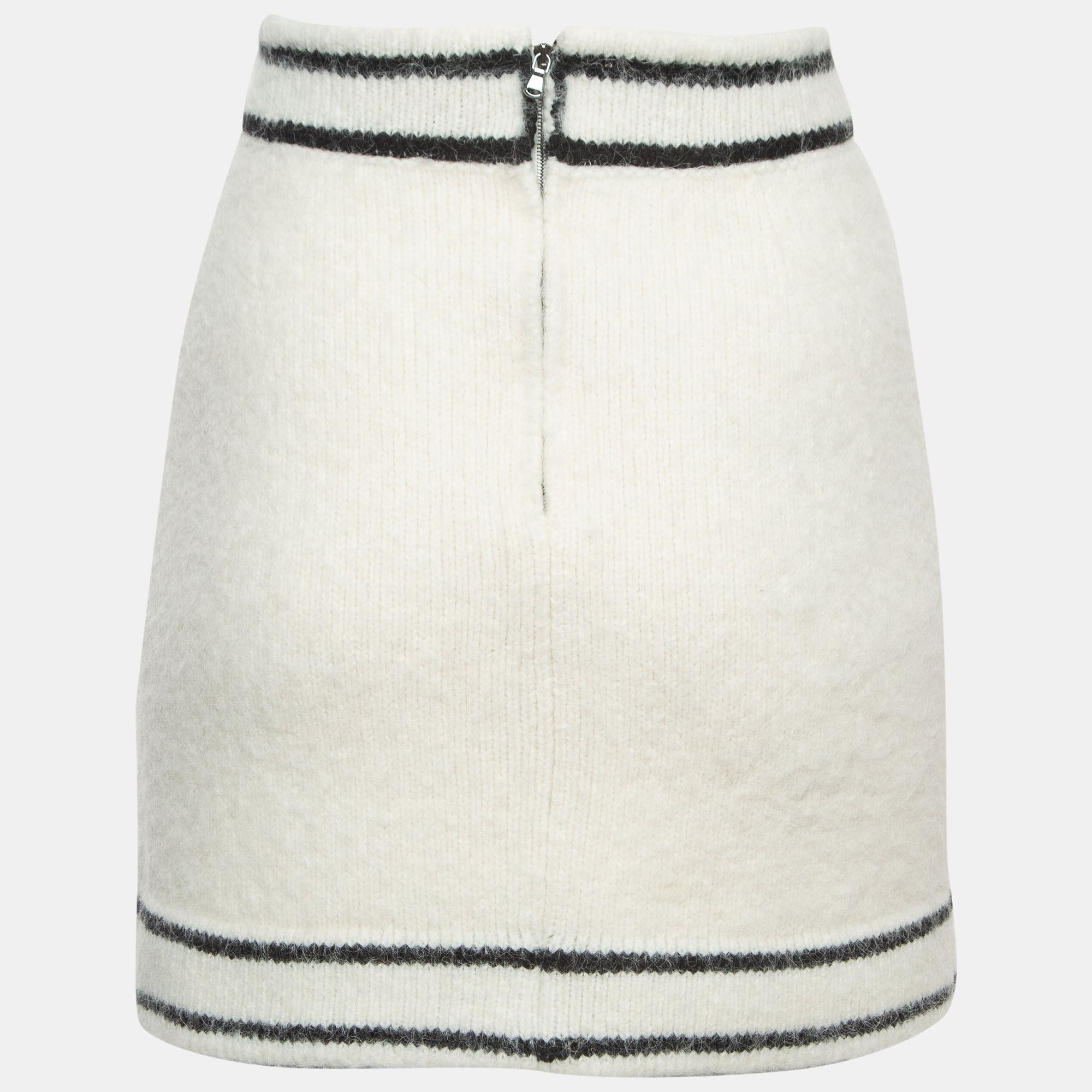

Dolce & Gabbana White Wool Blend Logo Mini Skirt