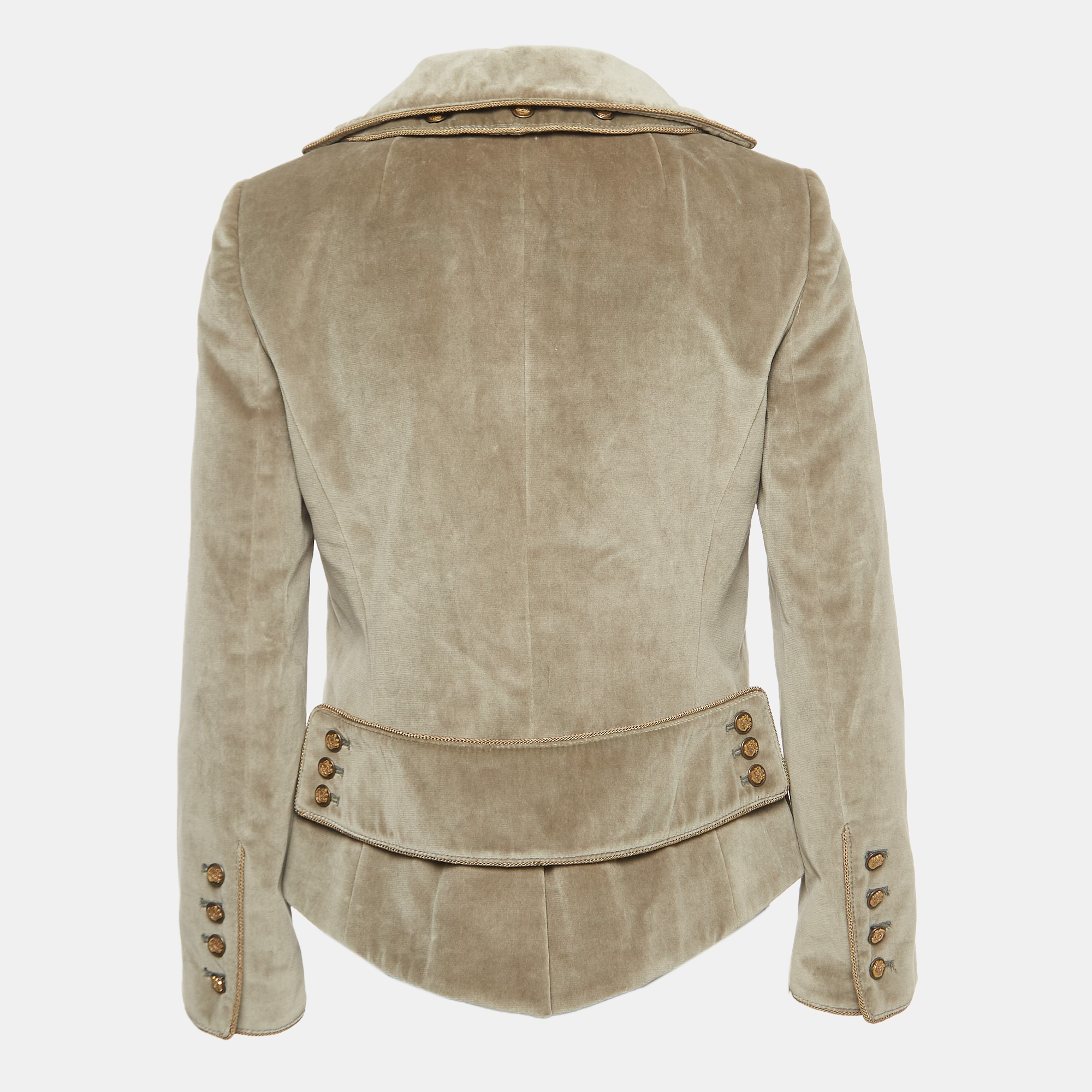 

Dolce & Gabbana Vintage Grey Velvet Double-Breasted Blazer