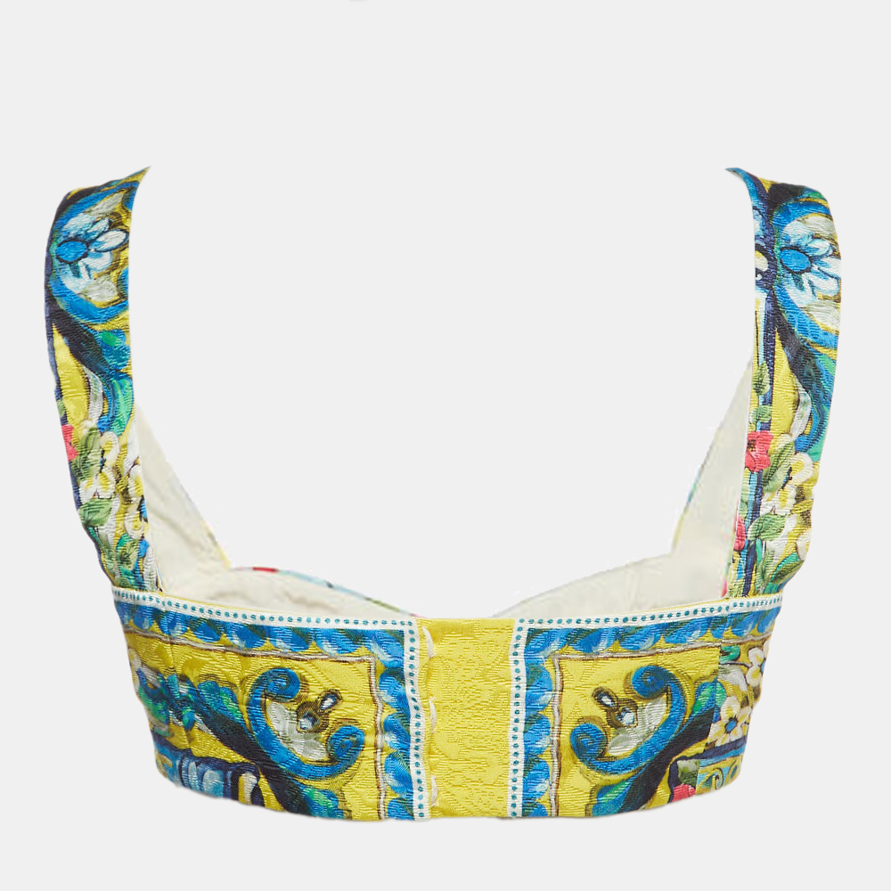 

Dolce & Gabbana Multicolor Floral Jacquard Cropped Top