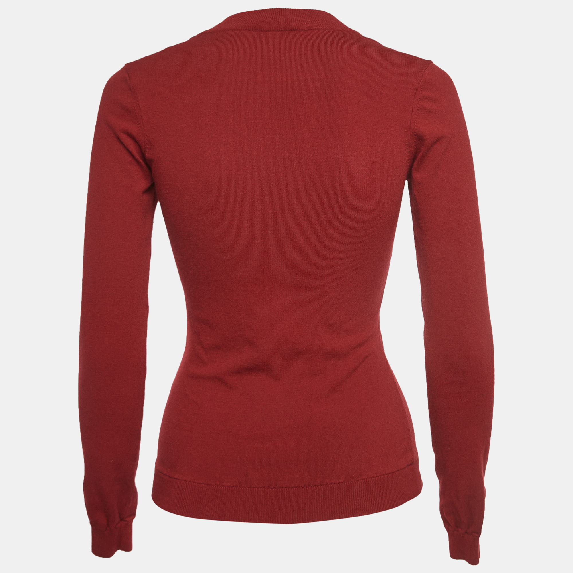 

Dolce & Gabbana Red Knit DG Detail Buttoned Cardigan