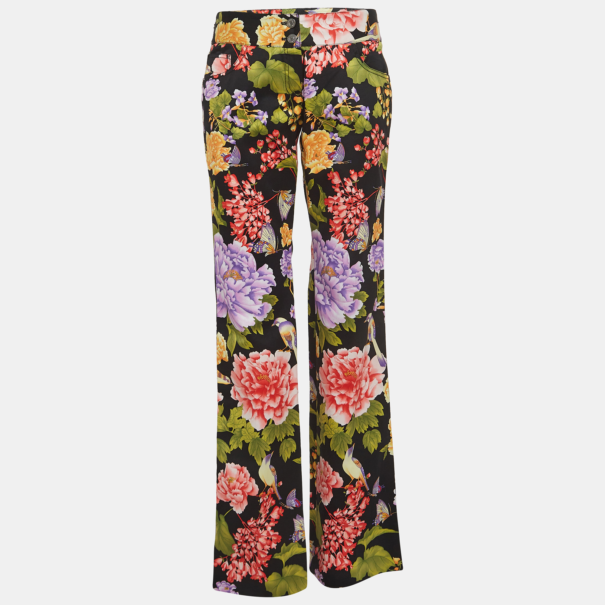 

Dolce & Gabbana Multicolor Floral Print Cotton Wide Leg Trousers