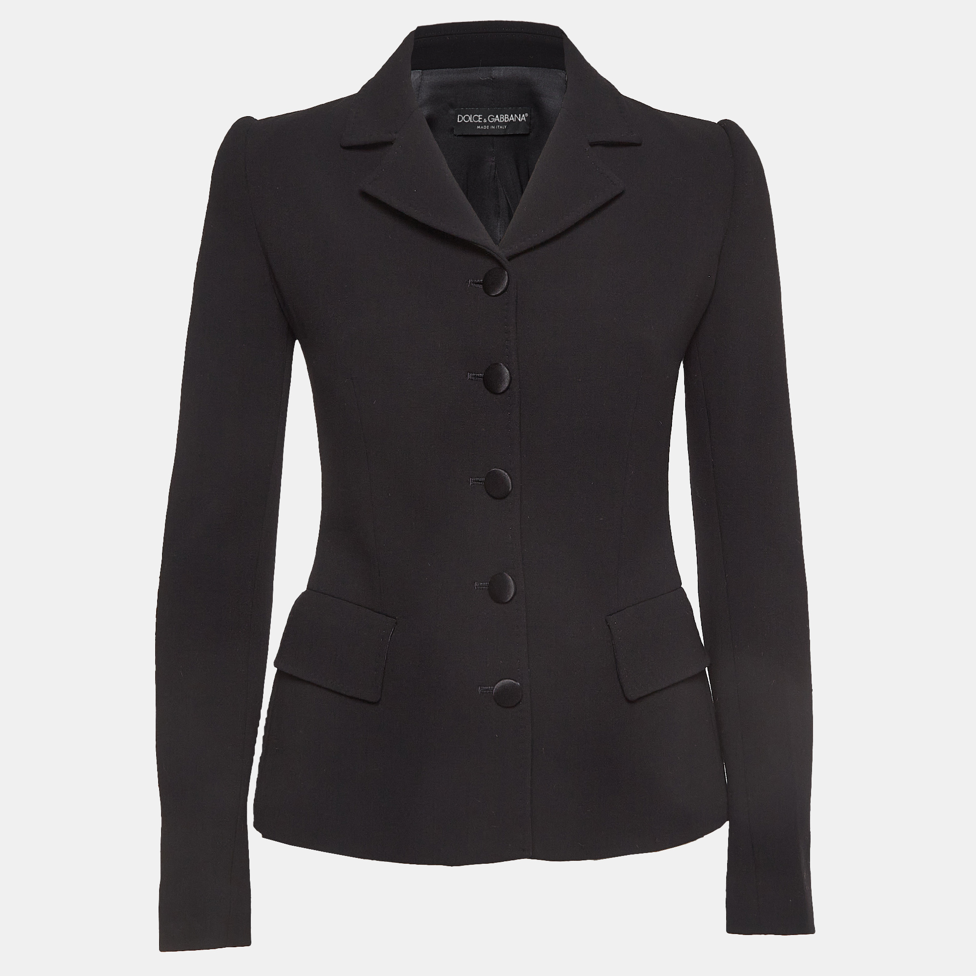 Pre-owned Dolce & Gabbana Black Wool Buttoned Blazer S