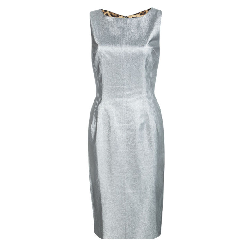 Buy Dolce & Gabbana Silver Sleeveless Sheath Dress S 98181 at best ...