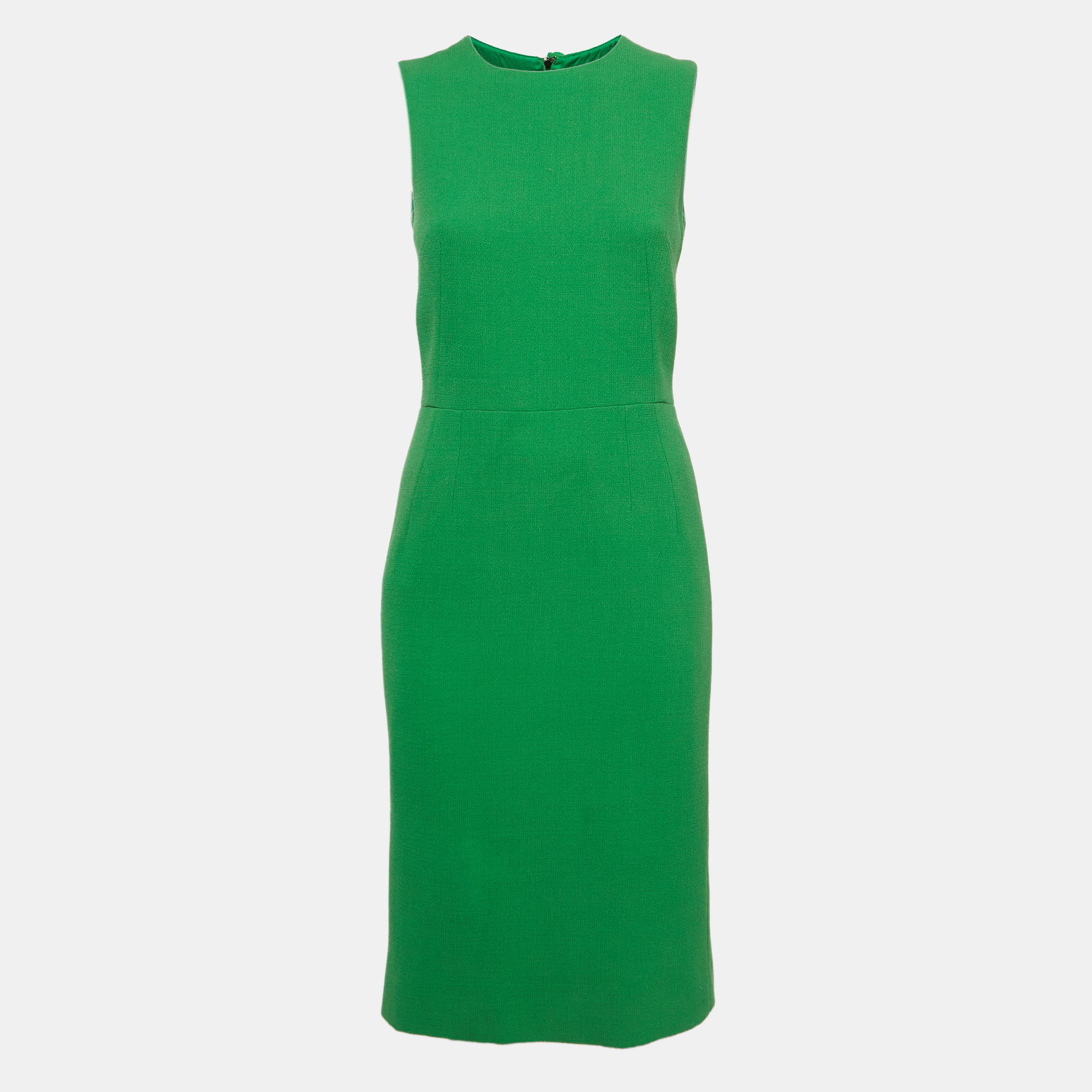 

Dolce & Gabbana Green Wool Sleeveless Short Dress M