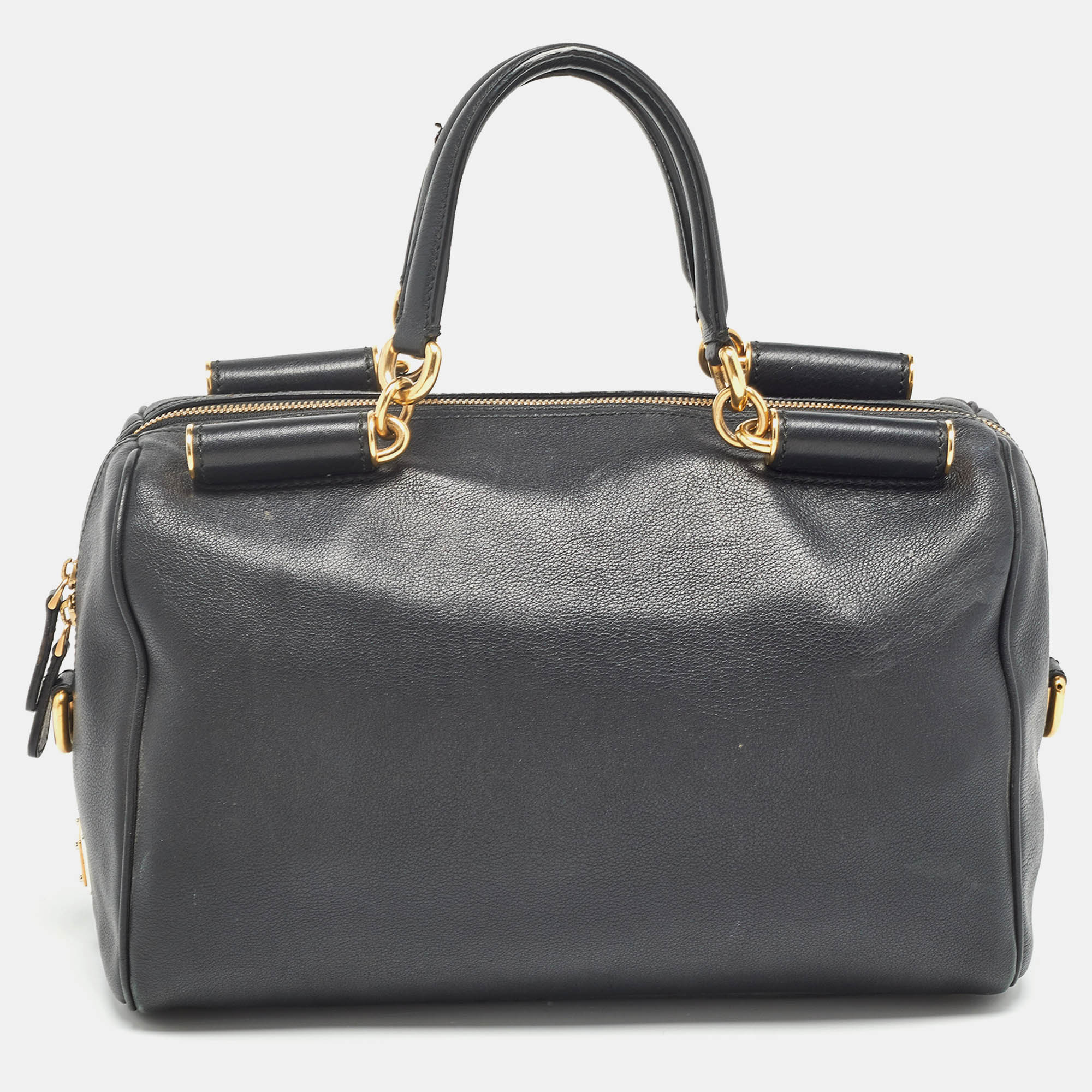 

Dolce & Gabbana Black Leather Miss Sicily Boston Bag