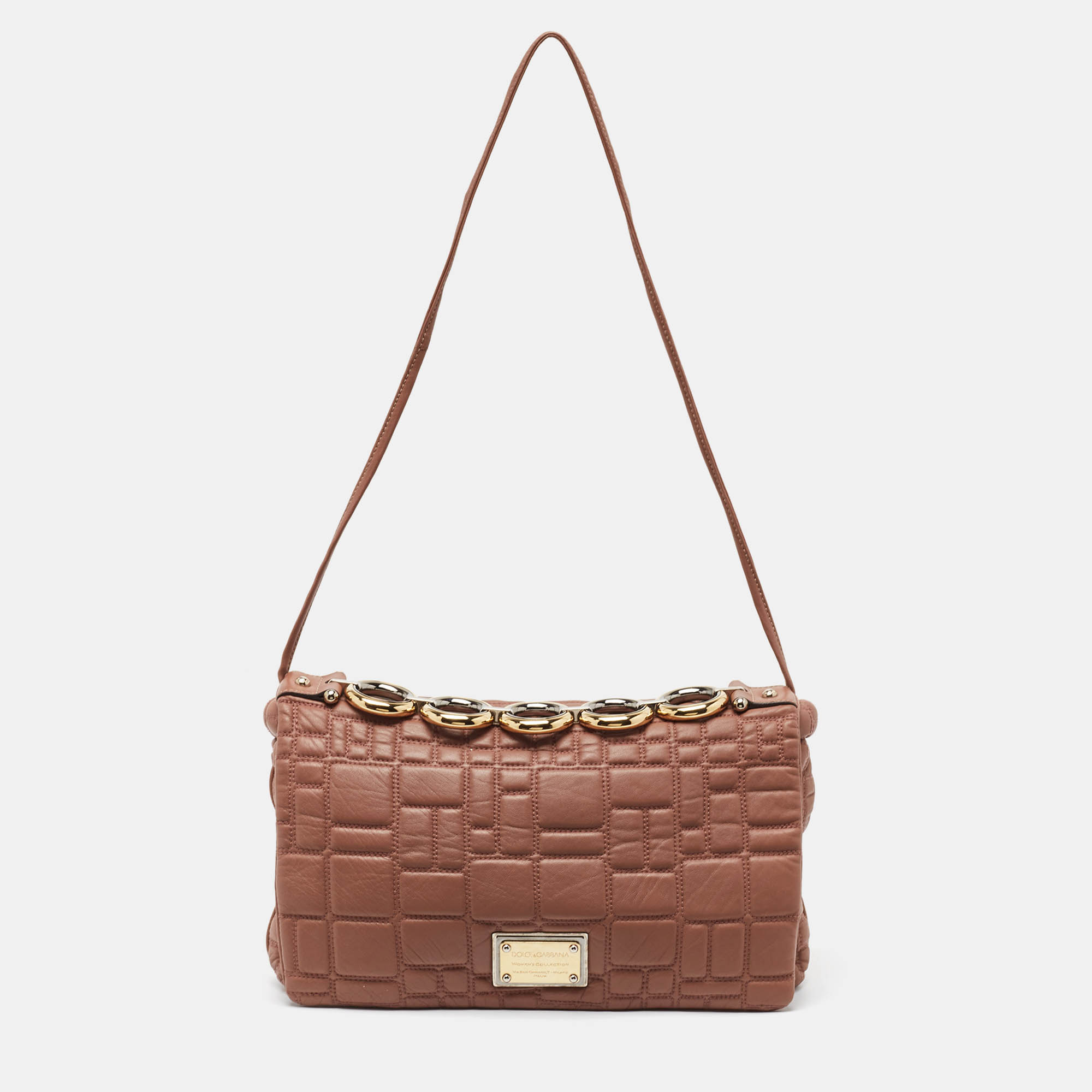 

Dolce & Gabbana Old Rose Quilted Leather Miss Deco Shoulder Bag, Pink