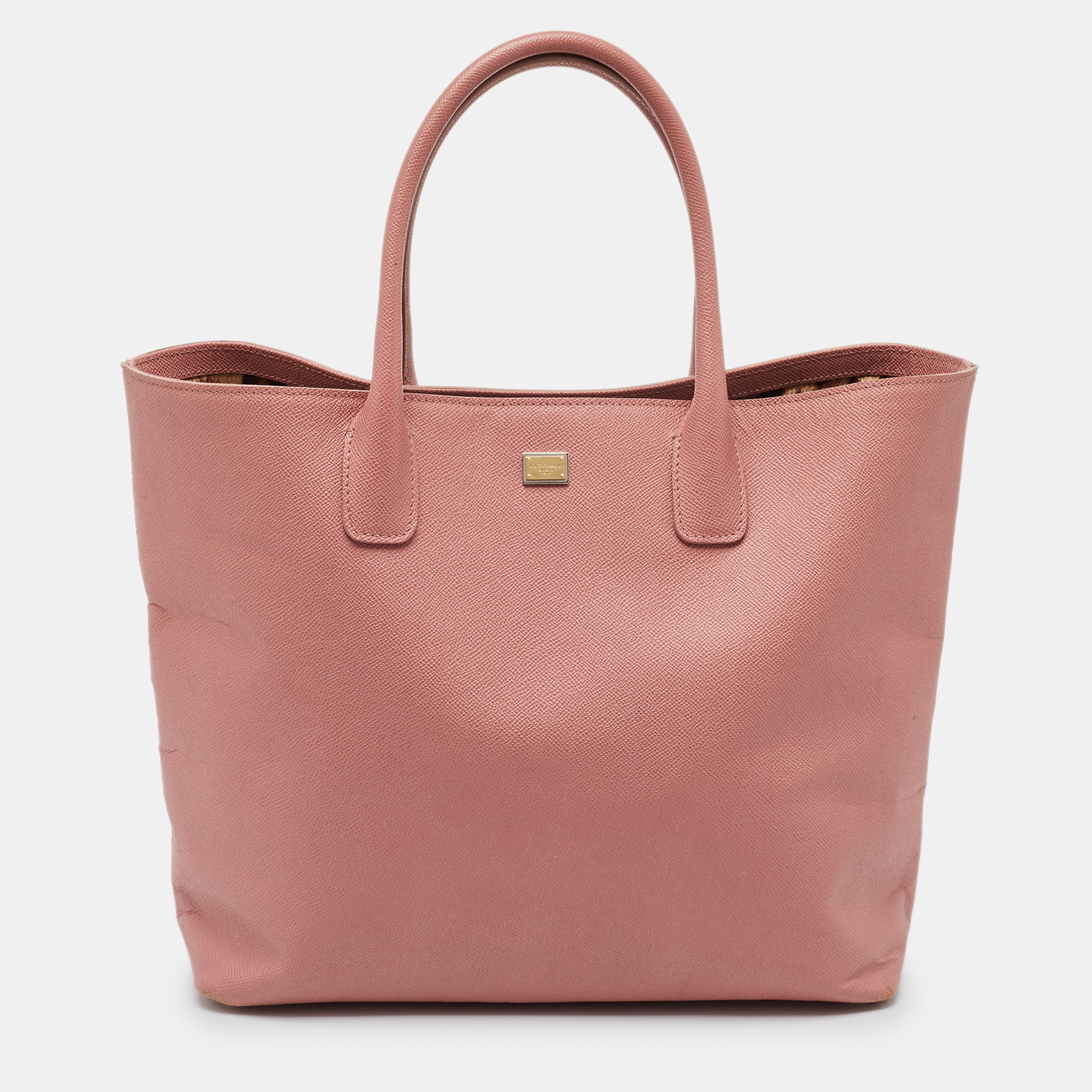 

Dolce & Gabbana Old Rose Leather Miss Alma Tote, Pink