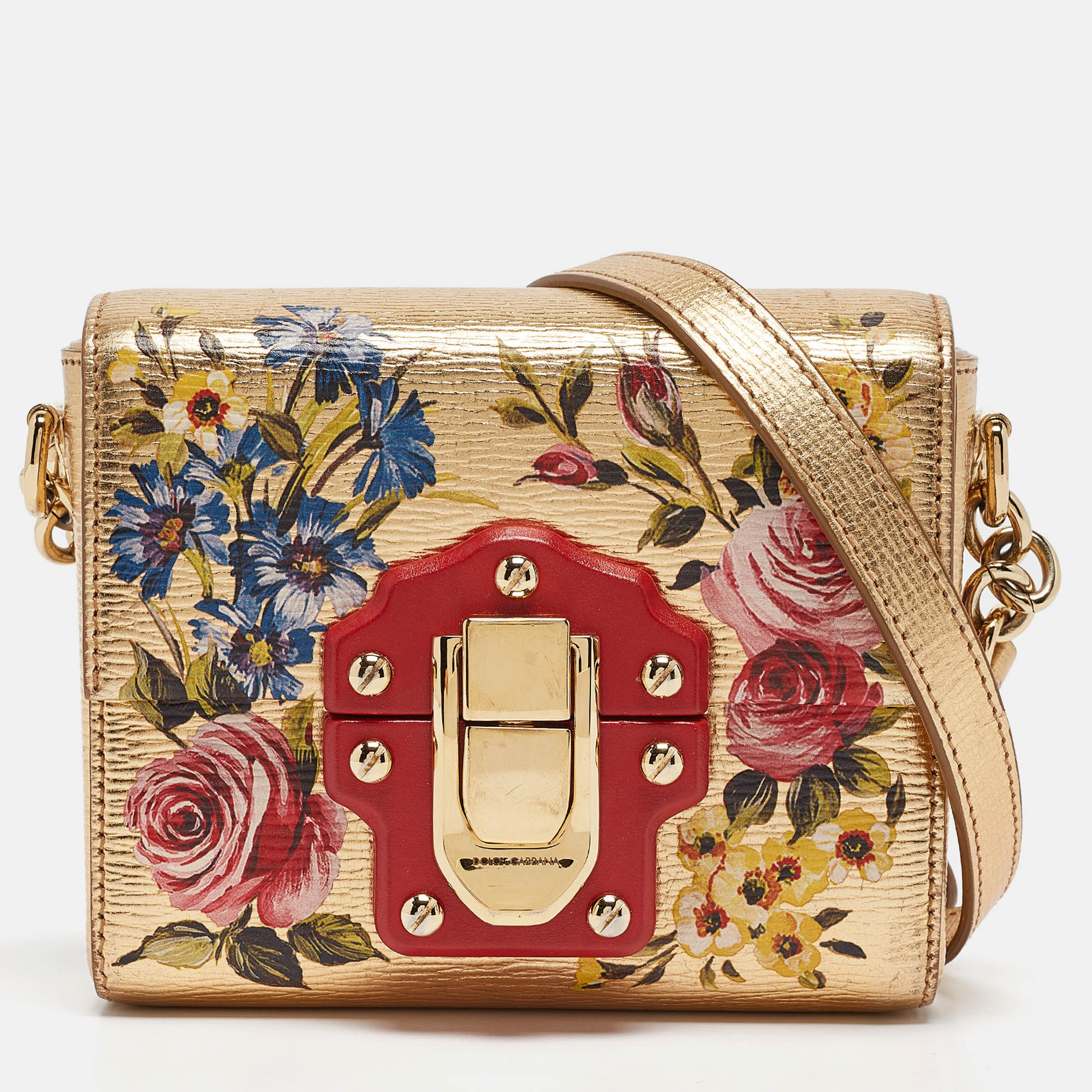 

Dolce & Gabbana Multicolor Floral Print Leather Lucia Crossbody Bag