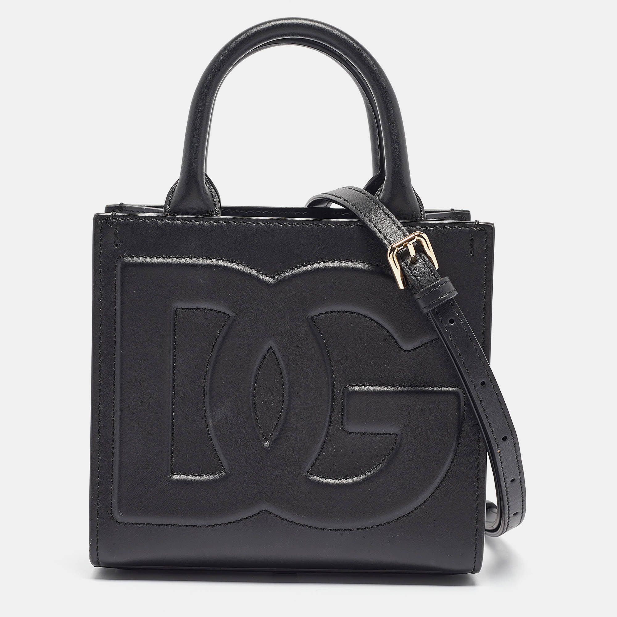 

Dolce & Gabbana Black Leather Mini DG Daily Tote