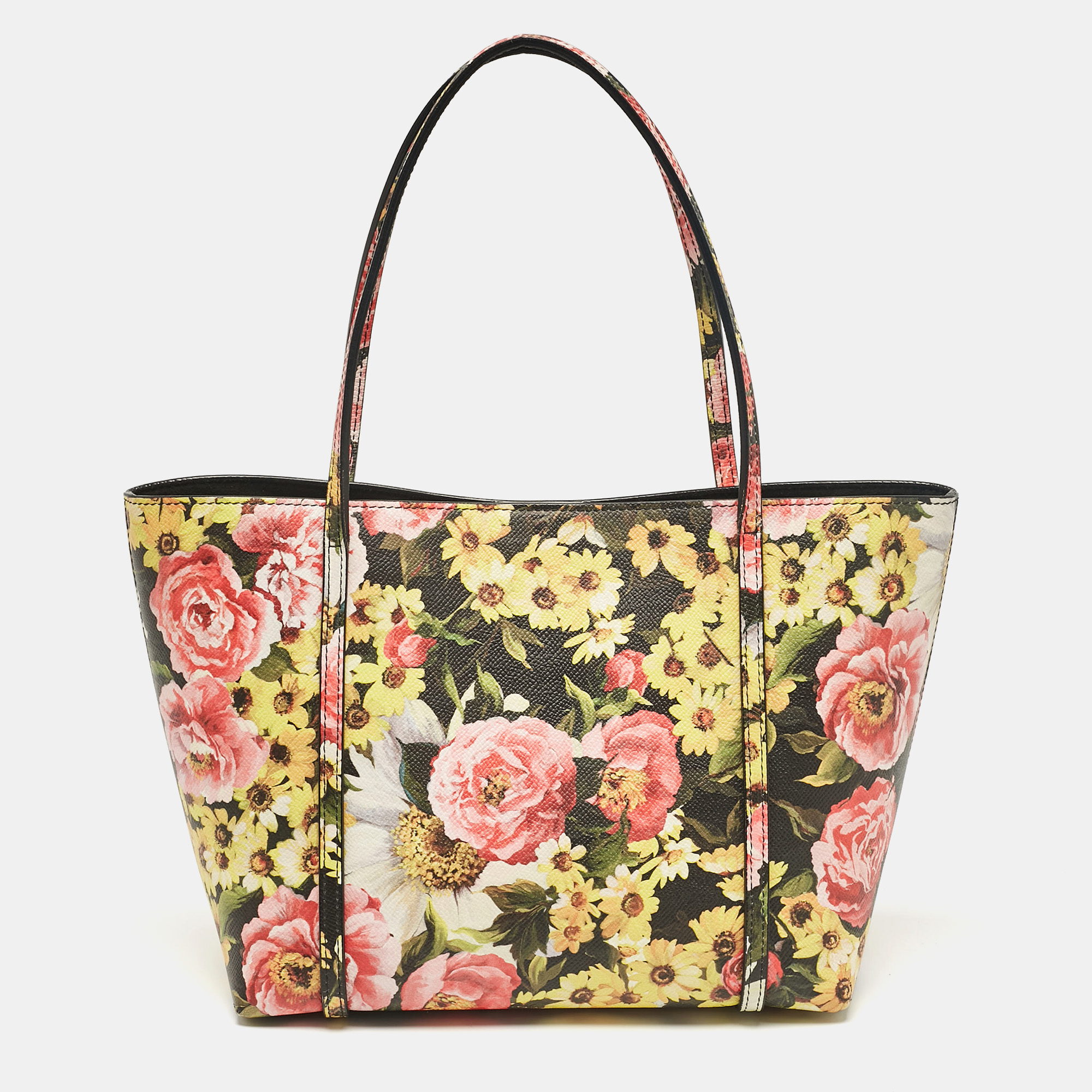 

Dolce & Gabbana Multicolor Floral Print Leather Miss Escape Tote