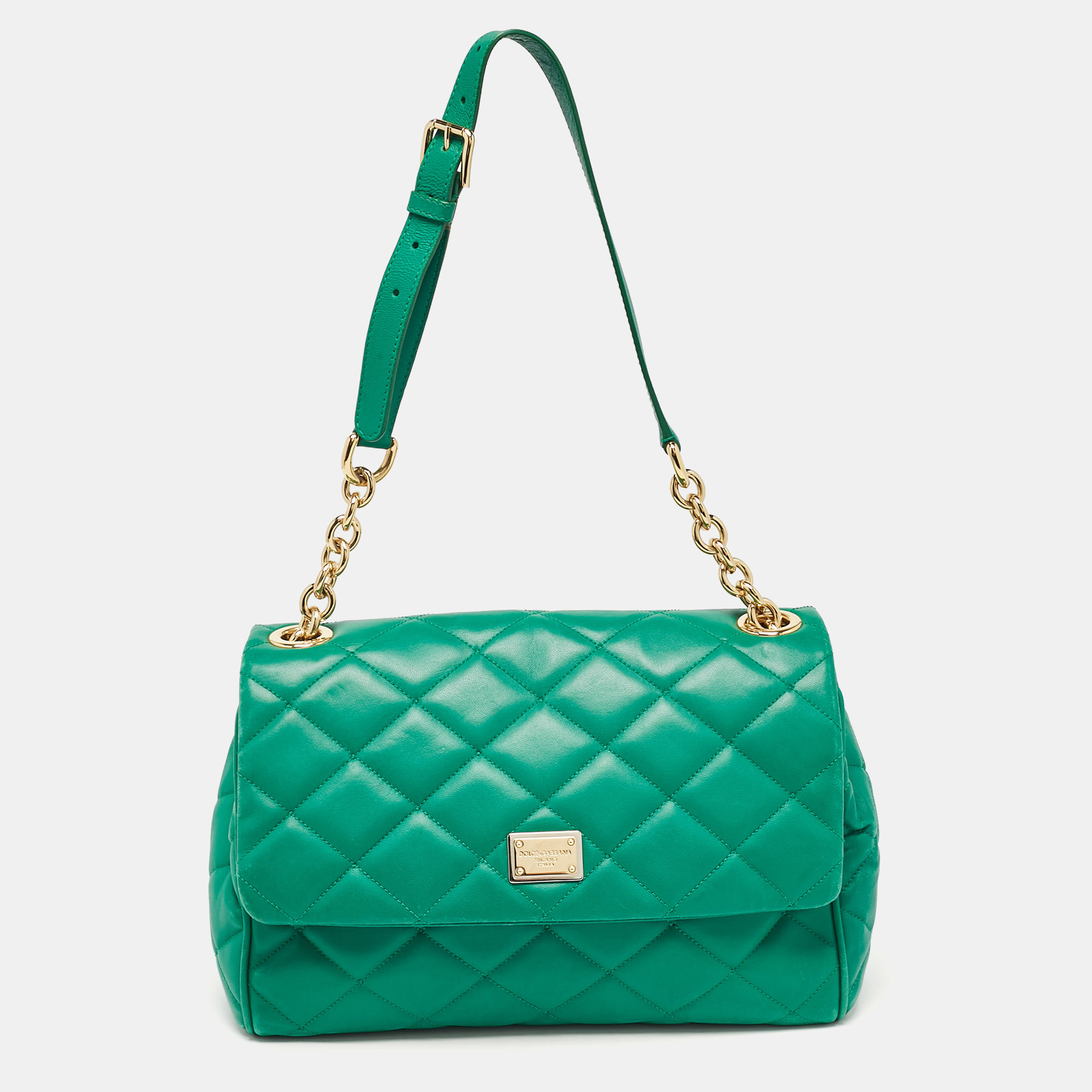 

Dolce & Gabbana Green Quilted Leather Miss Kate Shoulder Bag