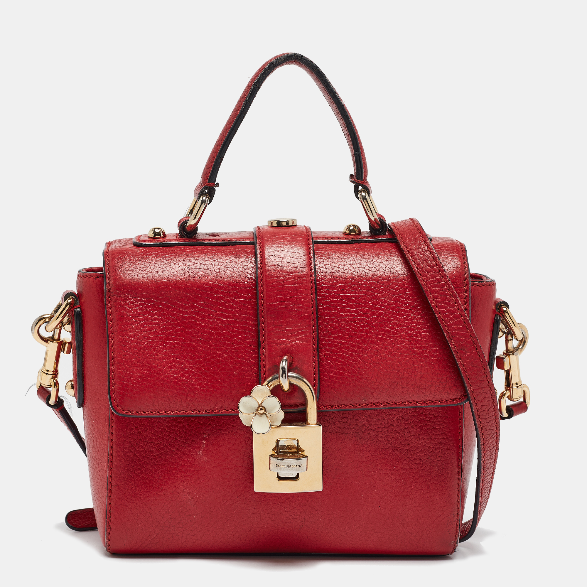 

Dolce & Gabbana Red Leather Soft Dolce Top Handle Bag