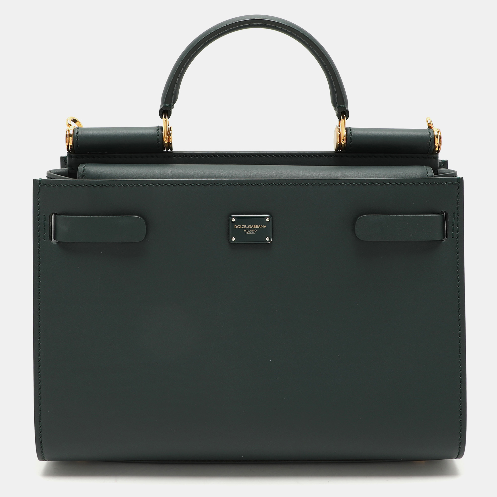 

Dolce & Gabbana Green Leather Sicily 62 Satchel