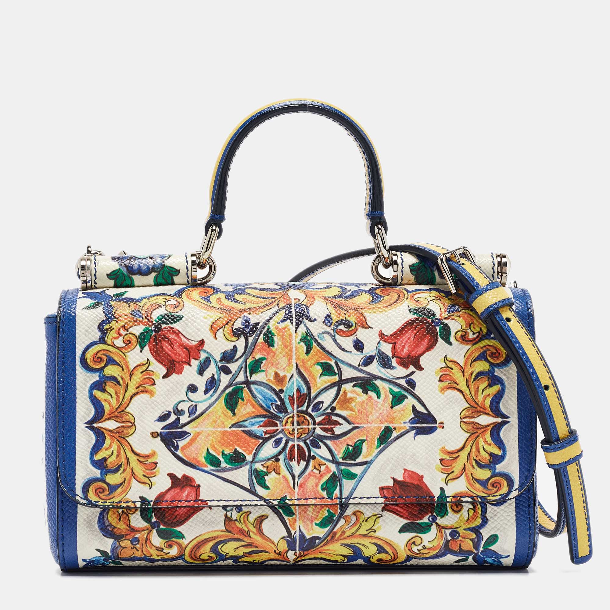 

Dolce & Gabbana Multicolor Dauphine Majolica Leather Miss Sicily Top Handle Bag