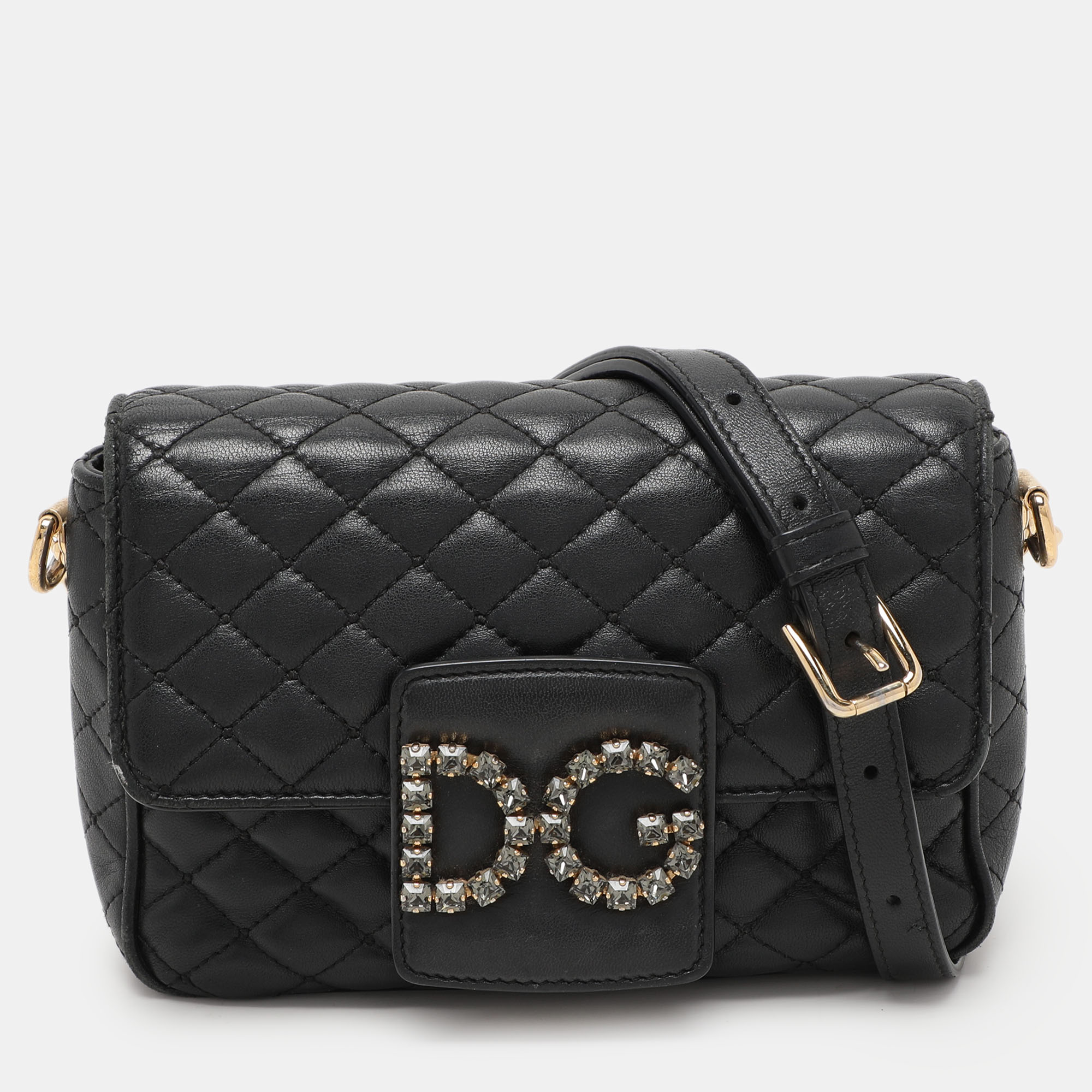 

Dolce & Gabbana Black Quilted Leather DG Millennials Crossbody Bag