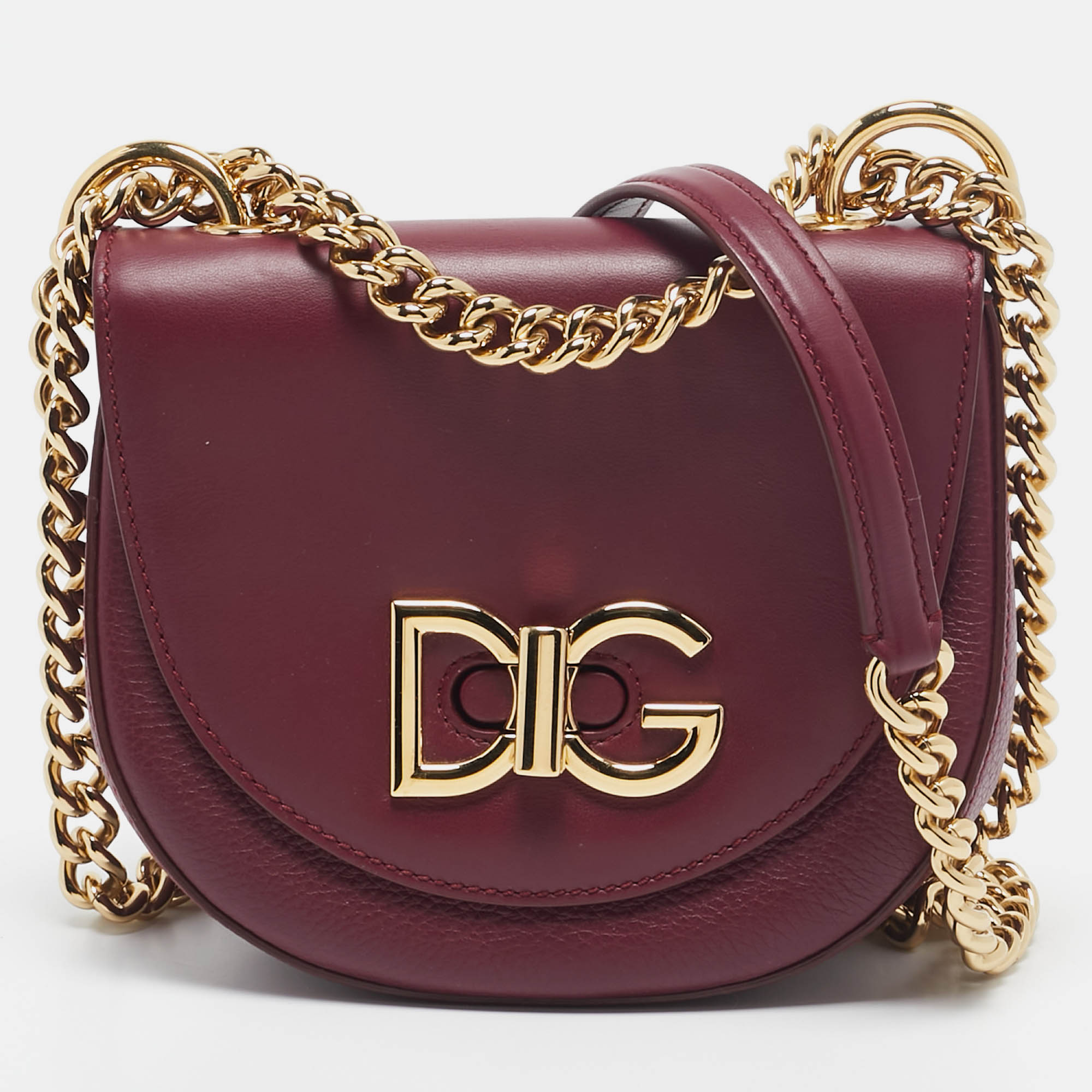 

Dolce & Gabbana Burgundy Leather Wifi Shoulder Bag