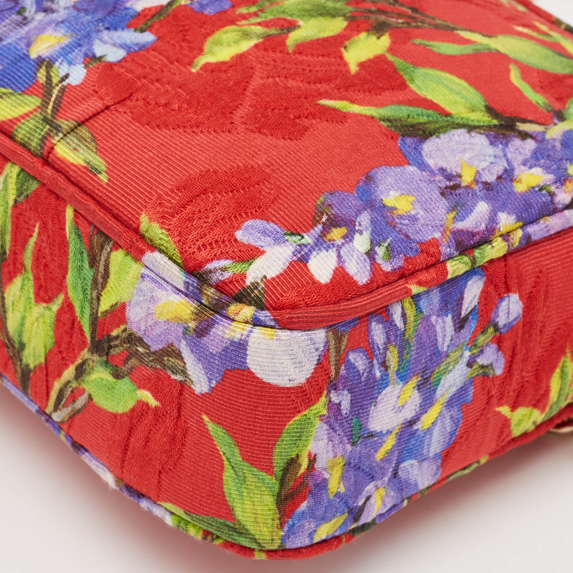 Dolce & Gabbana Multicolor Floral Print Fabric Miss Glam Chain Shoulder Bag 