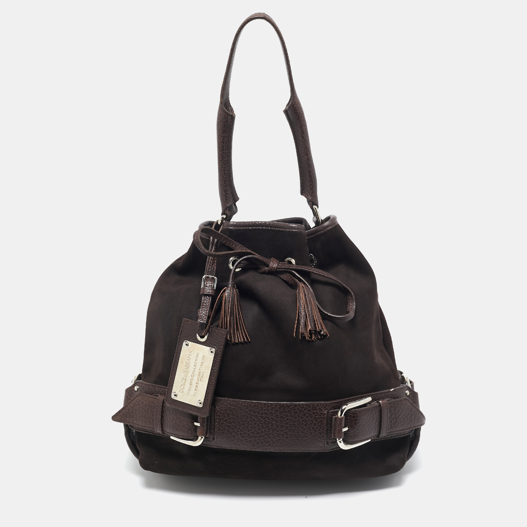 

Dolce & Gabbana Choco Brown Alcantara Miss Loop Hobo