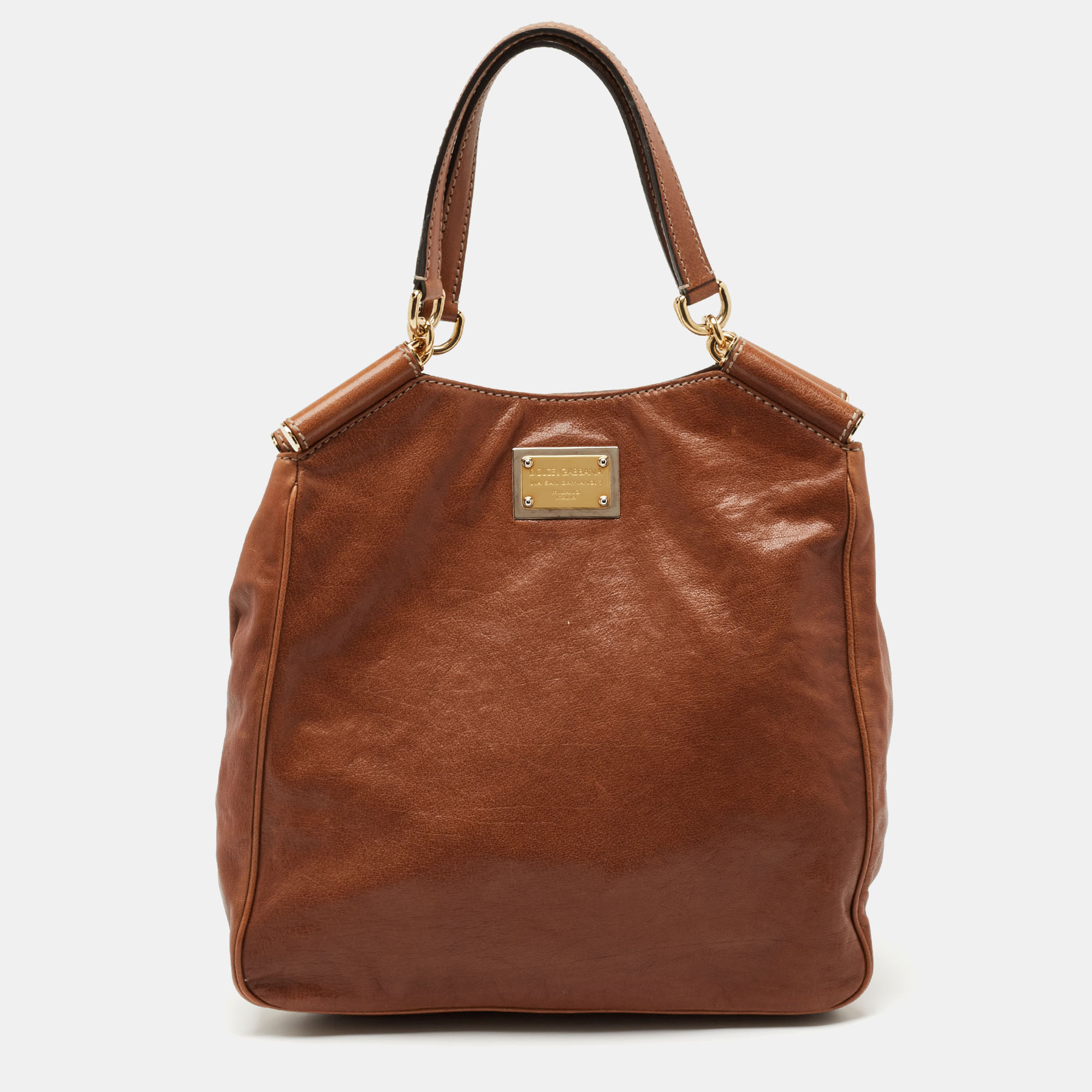 

Dolce & Gabbana Brown Leather Miss Sicily Tote