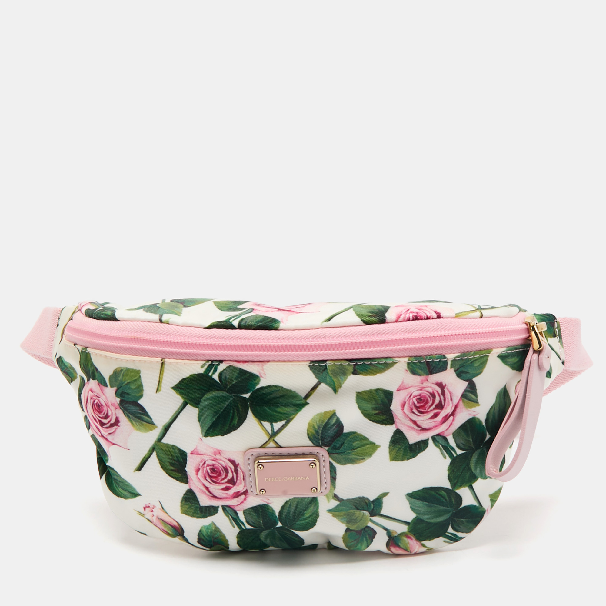 

Dolce & Gabbana Pink Floral Print Nylon Belt Bag