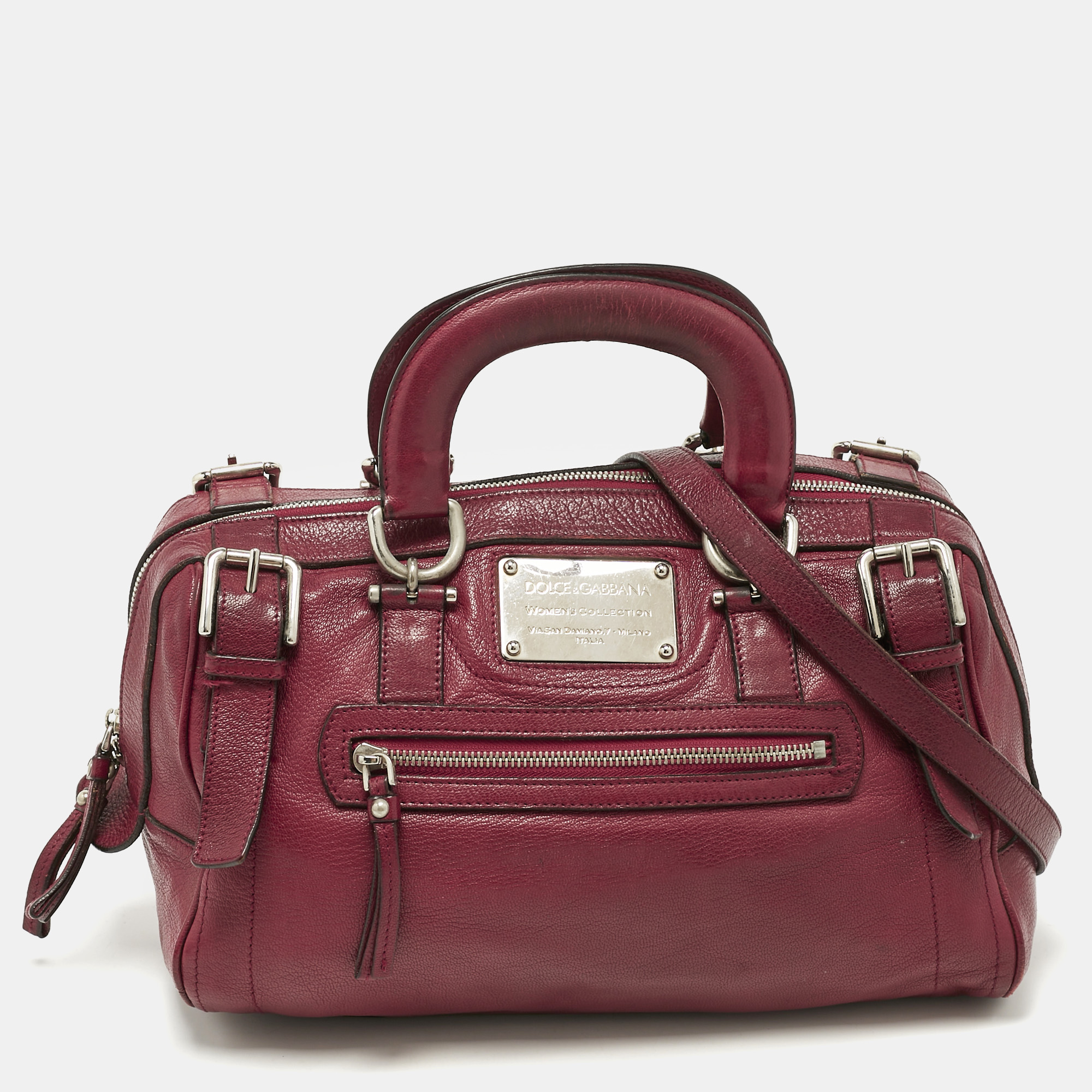 

Dolce & Gabbana Red Leather Miss Easy Way Satchel