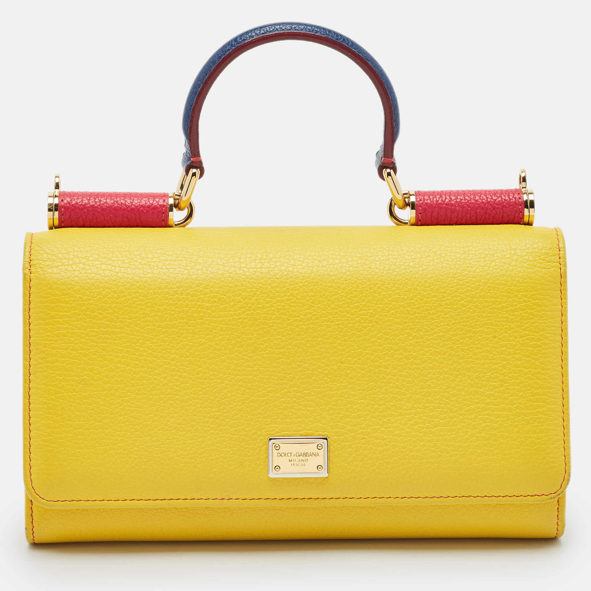 

Dolce & Gabbana Yellow Leather DG Disco Clutch