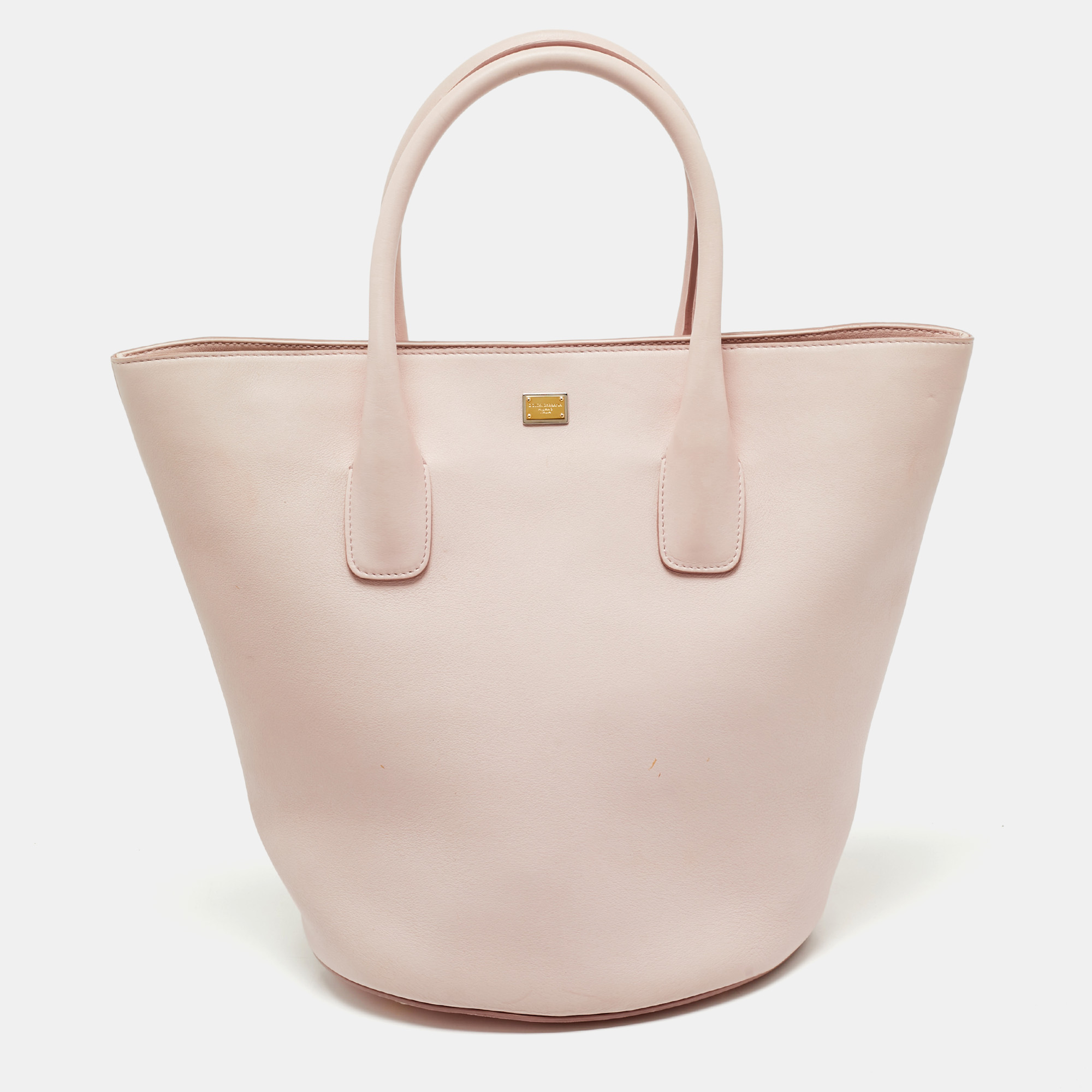 

Dolce & Gabbana Pink Leather Miss Alma Bucket Tote