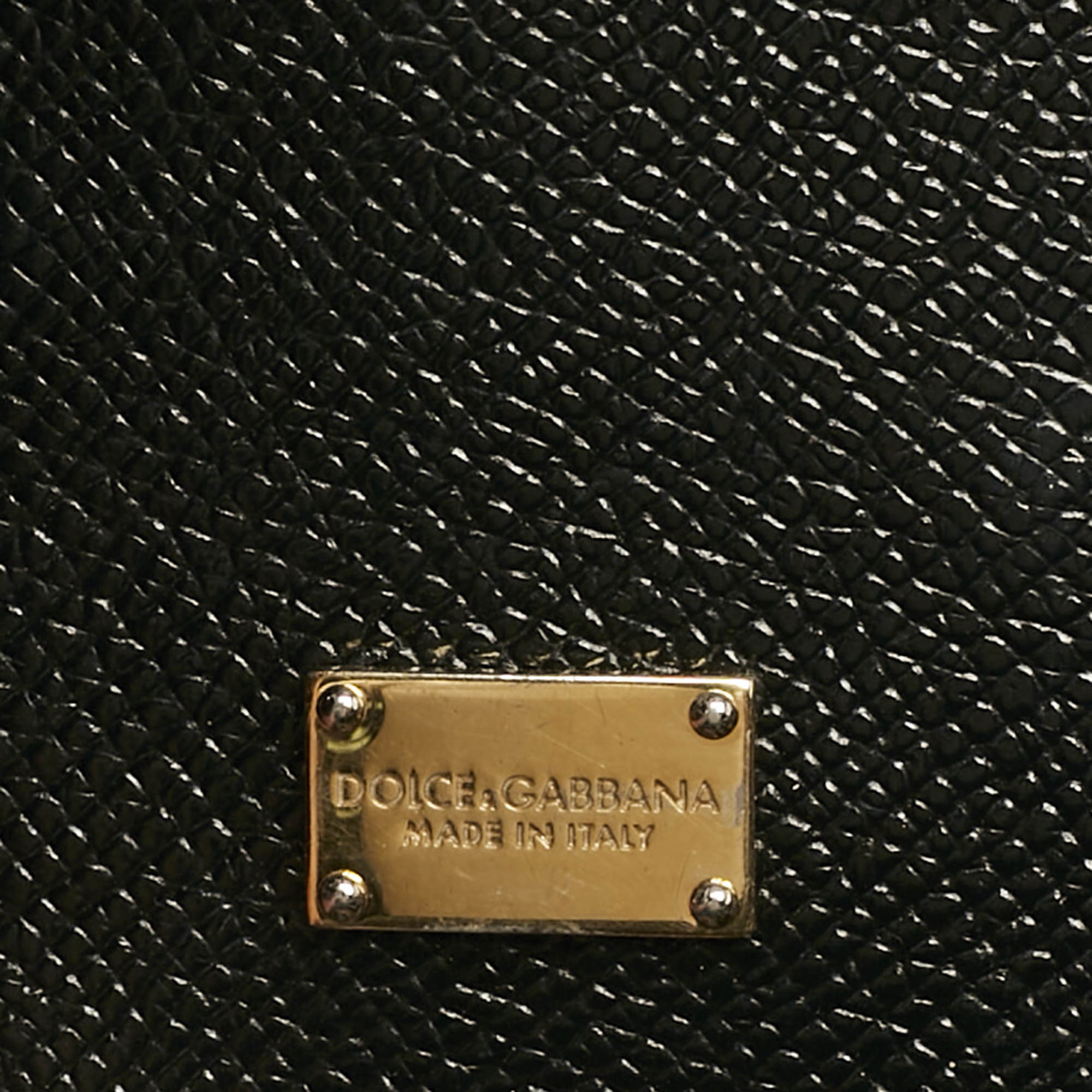 

Dolce & Gabbana Black Leather  Miss Sicily Top Handle Bag