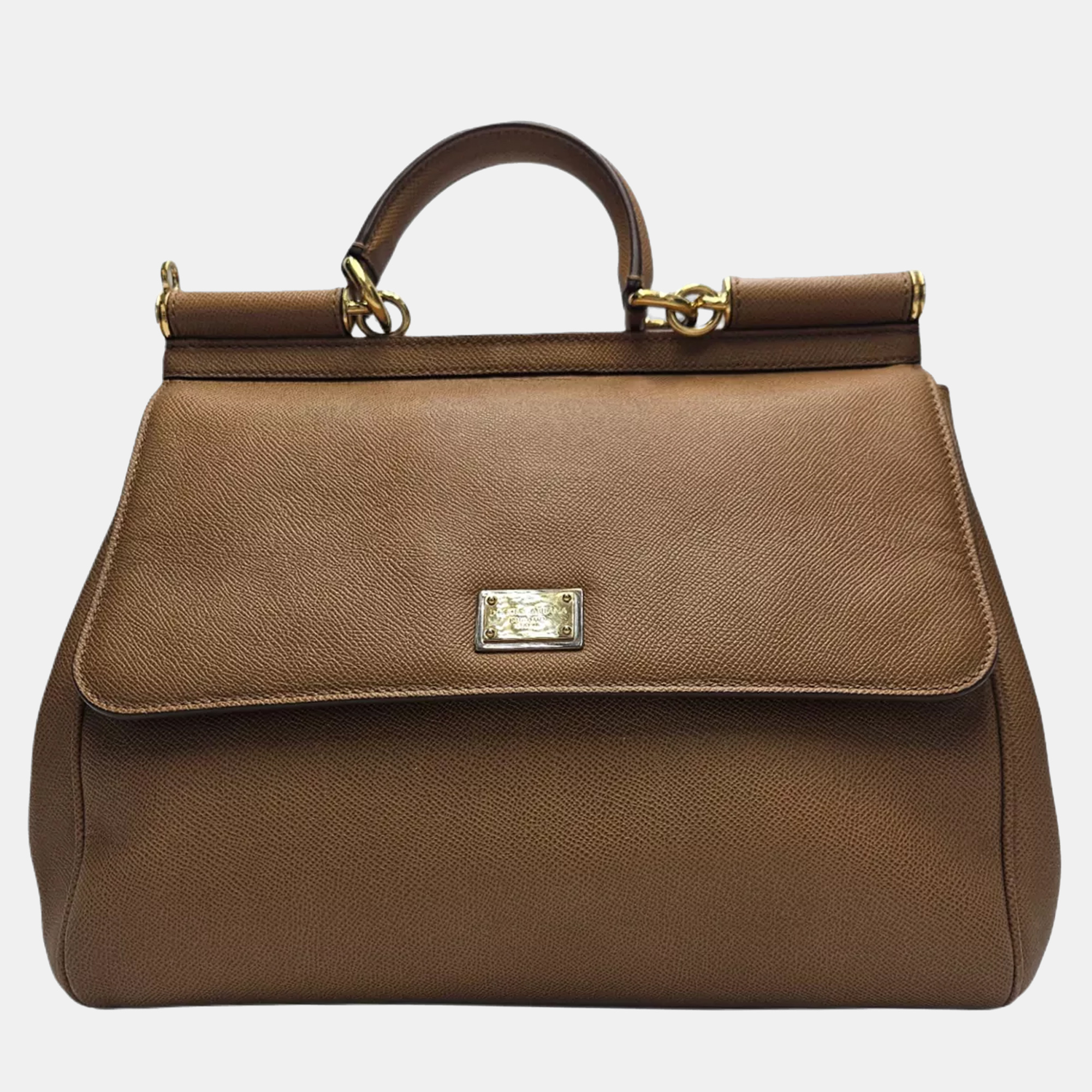 

Dolce & Gabbana Sicily Brown Leather Shoulder Bag