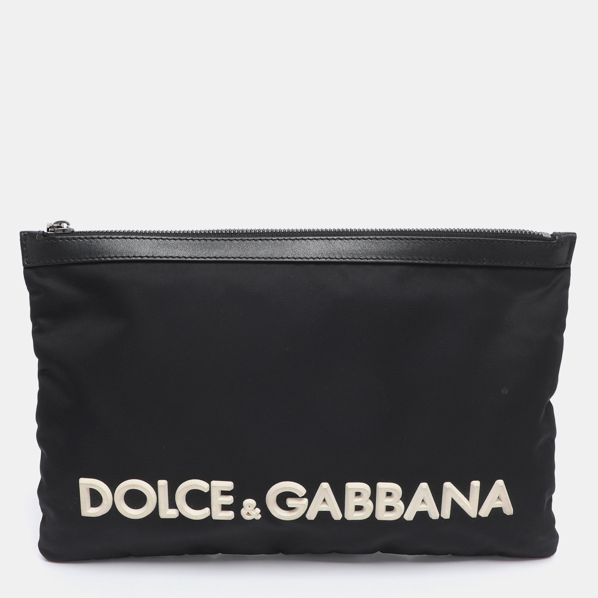 

Dolce & Gabbana Black Nylon Logo Pouch