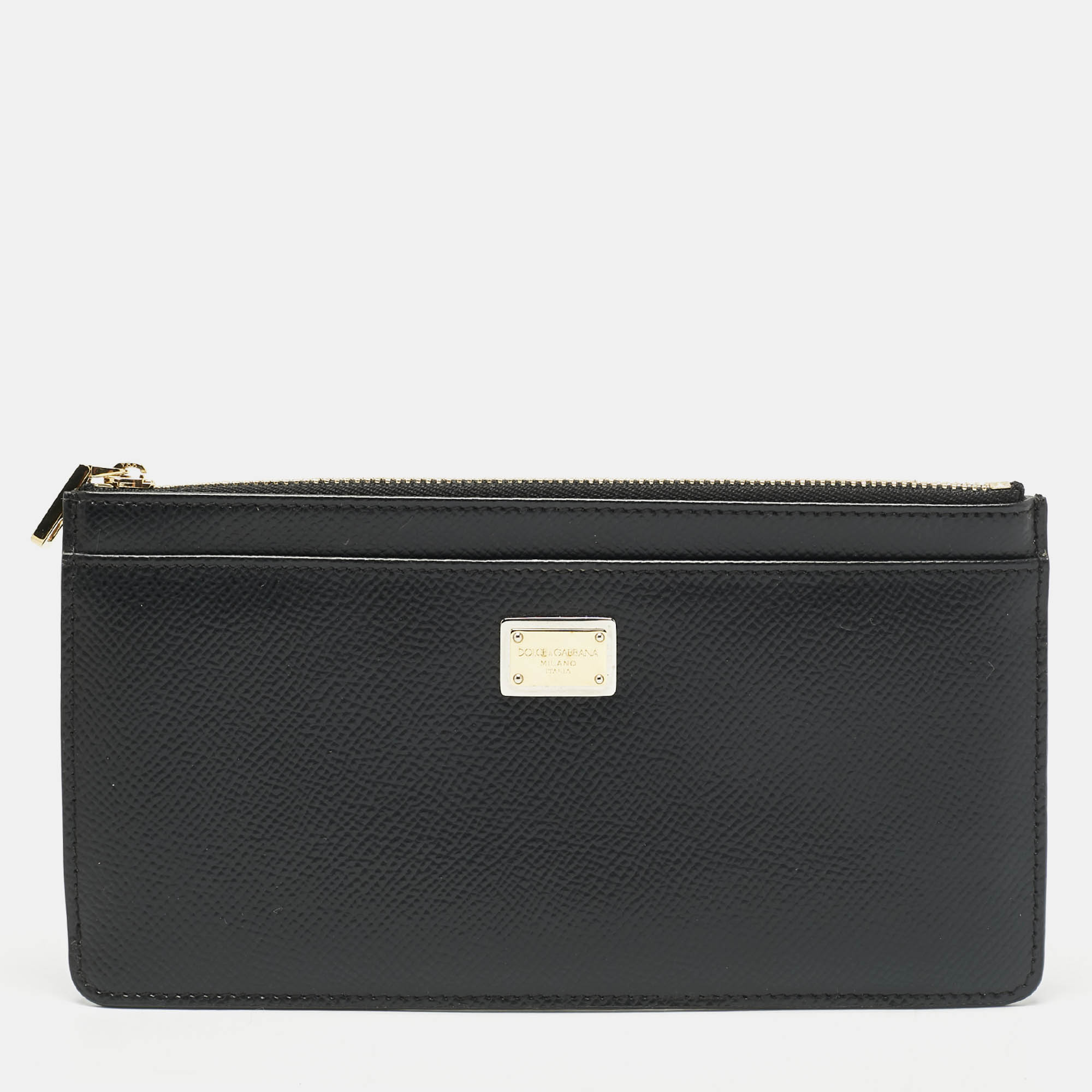 

Dolce & Gabbana Black Leather Zip Long Card Holder
