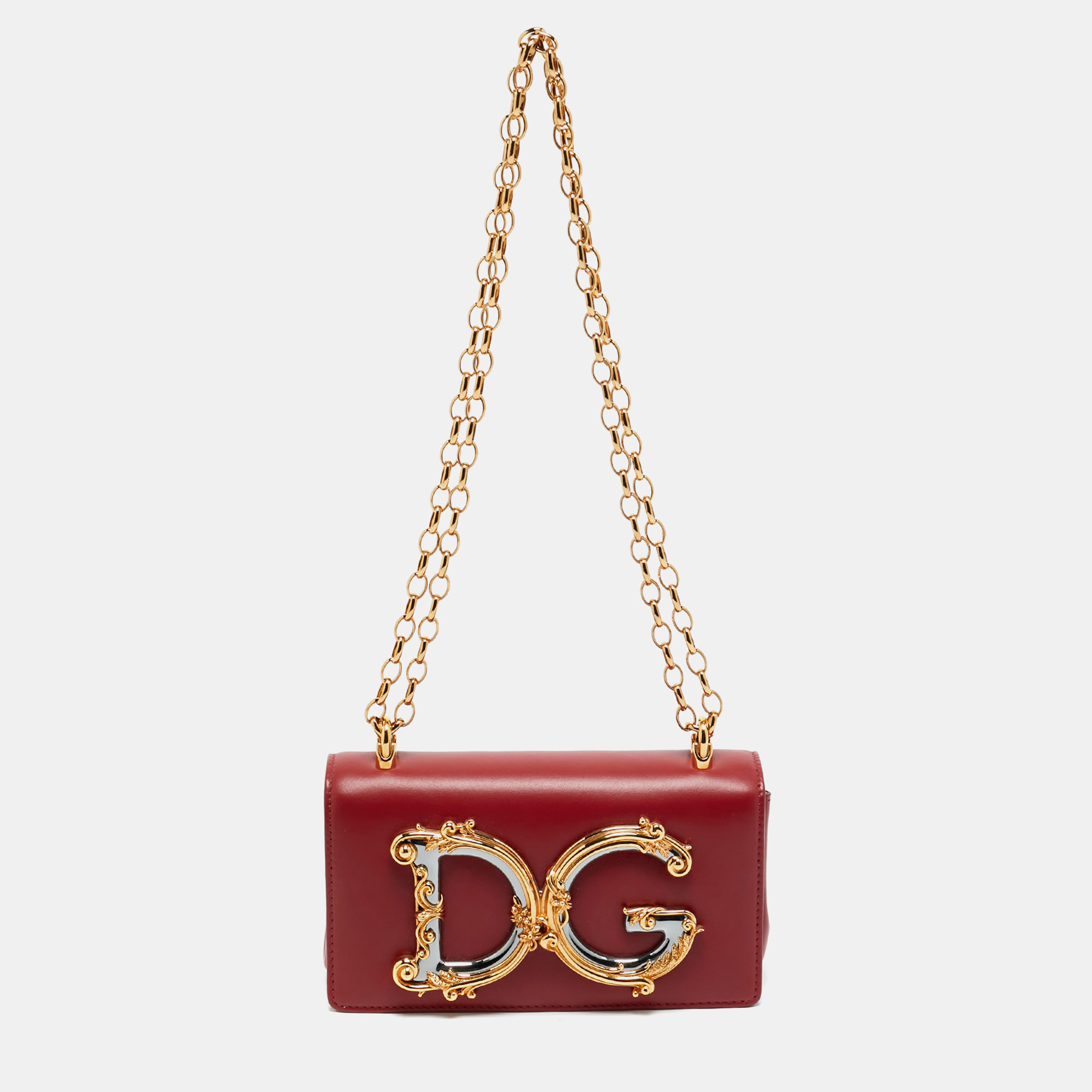 

Dolce & Gabbana Red Leather DG Girls Phone Bag