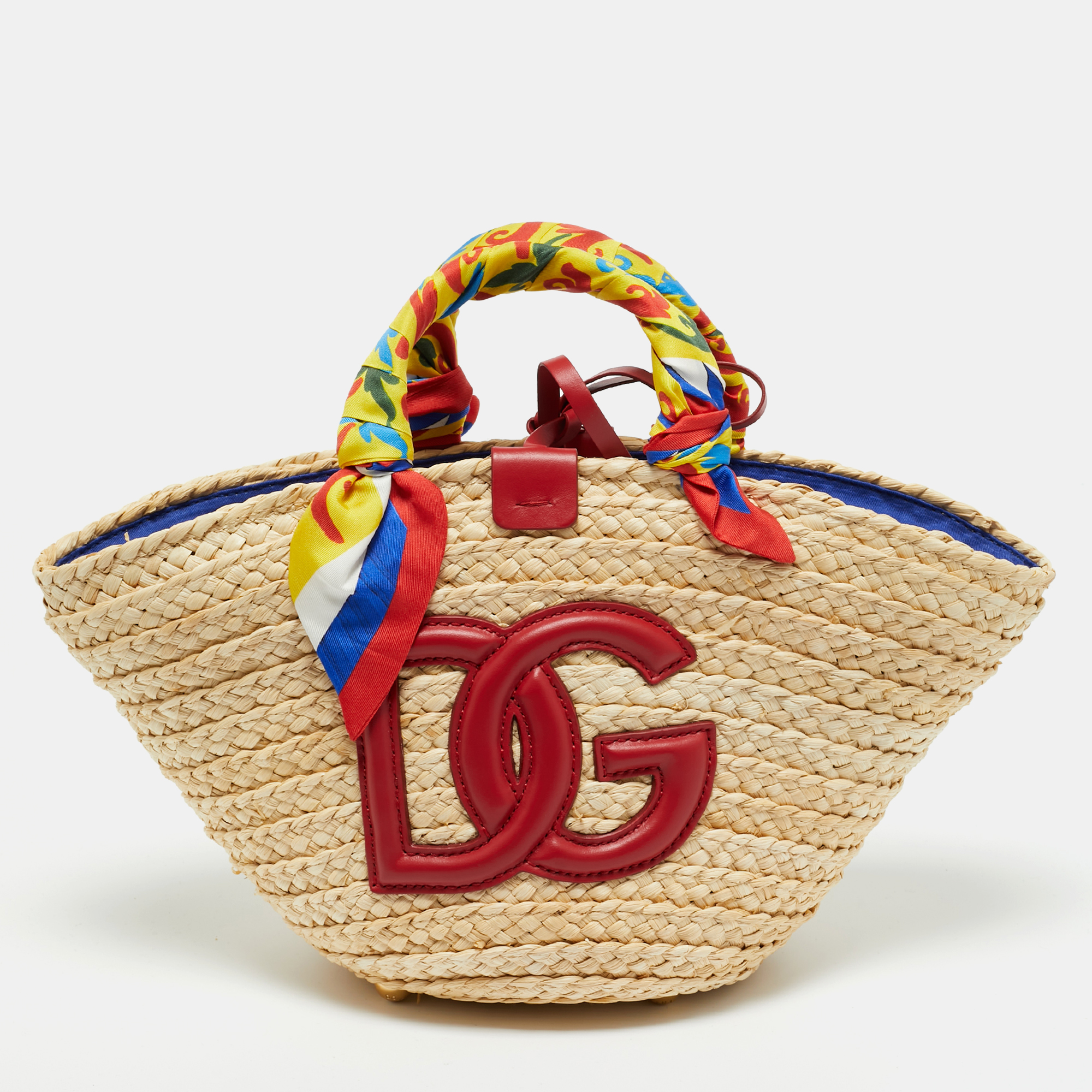 

Dolce & Gabbana Red/Natural Raffia  Kendra Shopper Tote