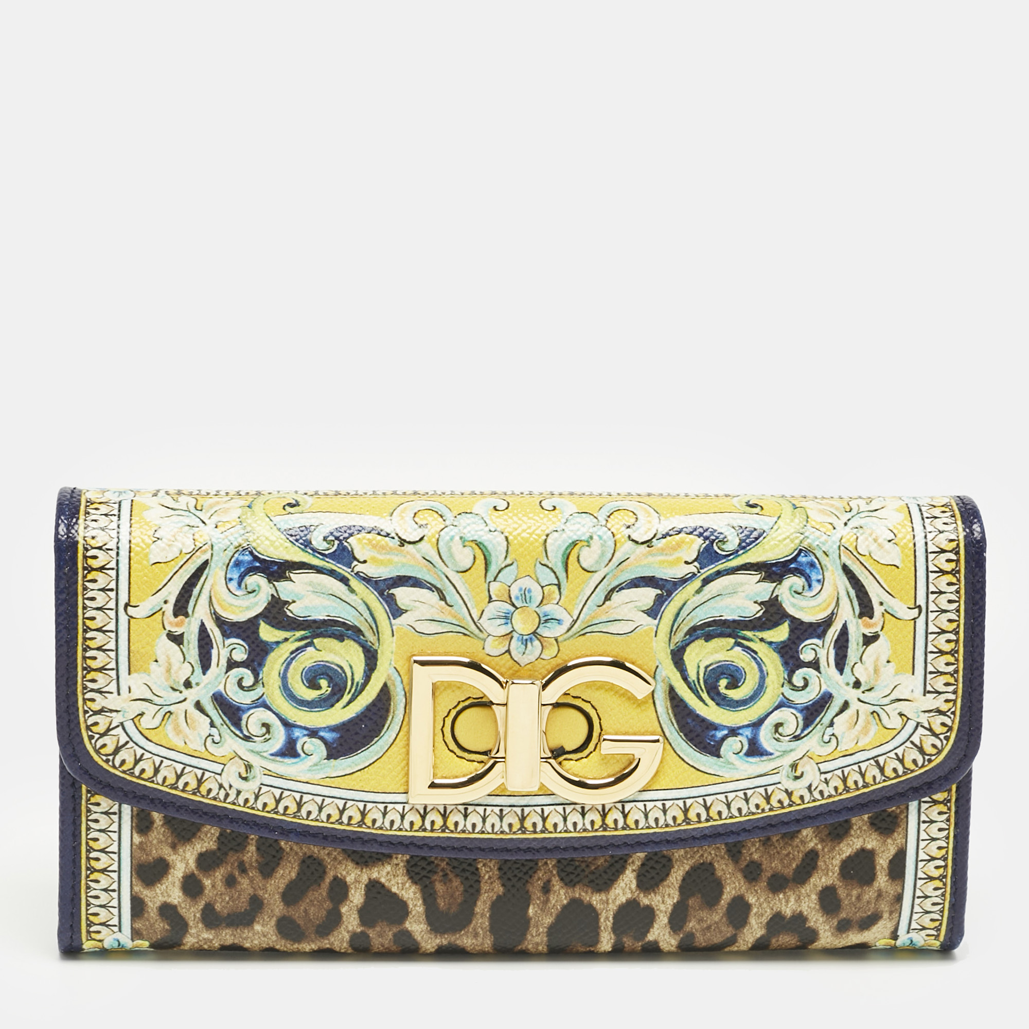 

Dolce & Gabbana Multicolor Majolica Print Coated Canvas DG Continental Wallet