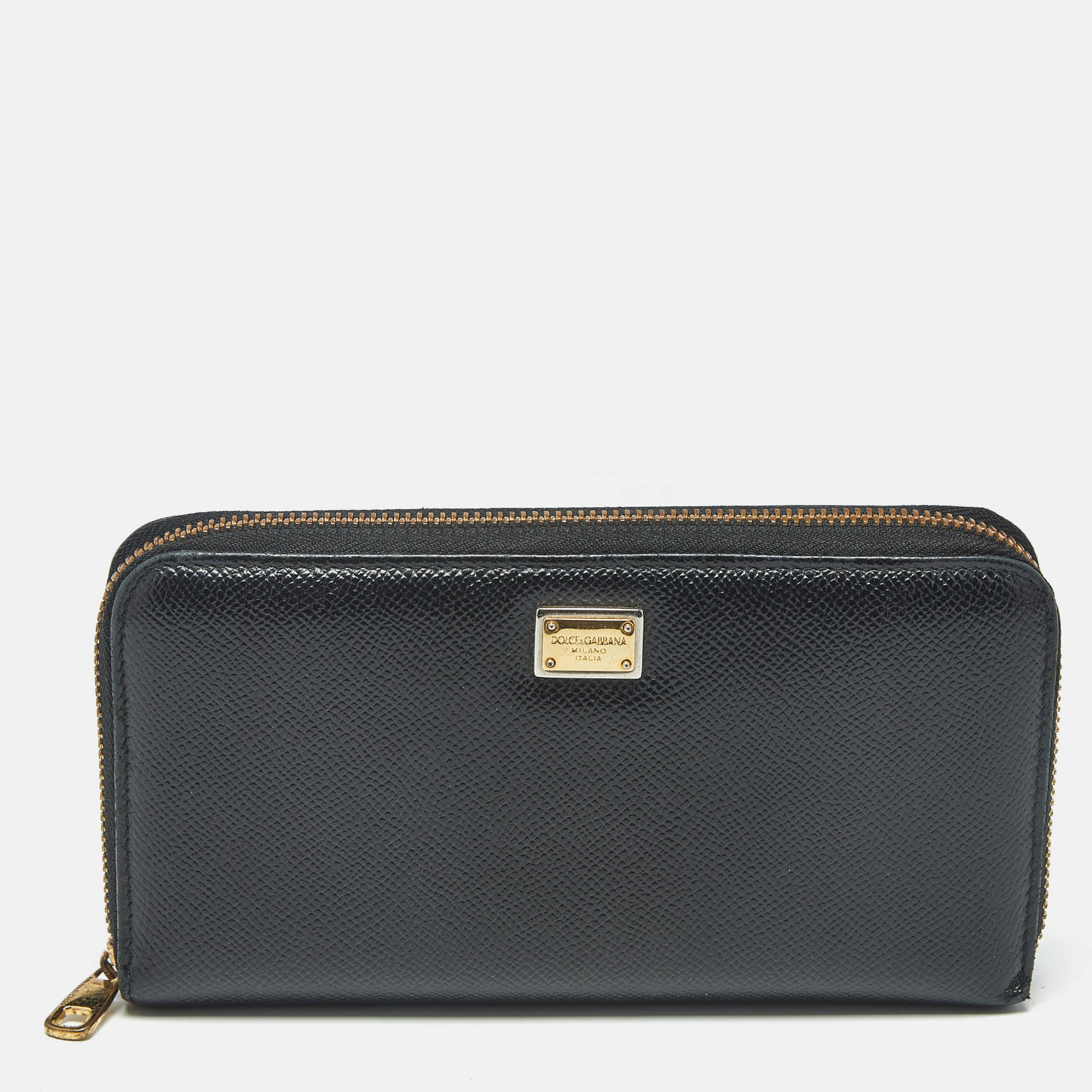 

Dolce & Gabbana Black Leather Zip Around Wallet