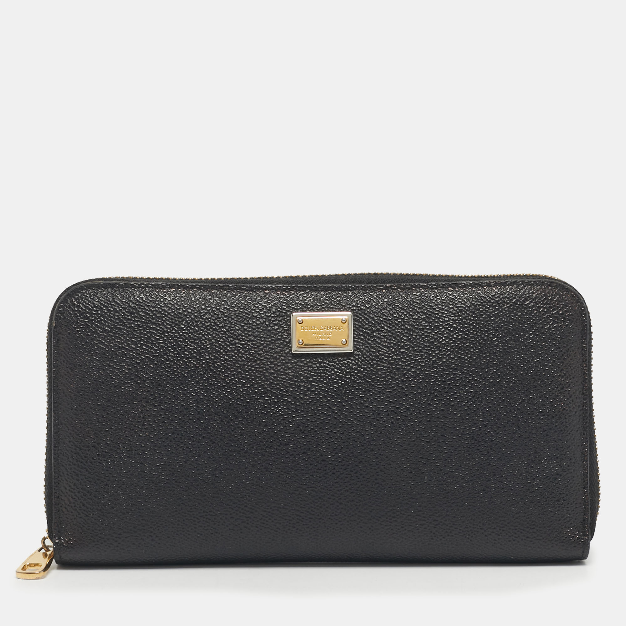 

Dolce & Gabbana Black Leather Zip Around Wallet