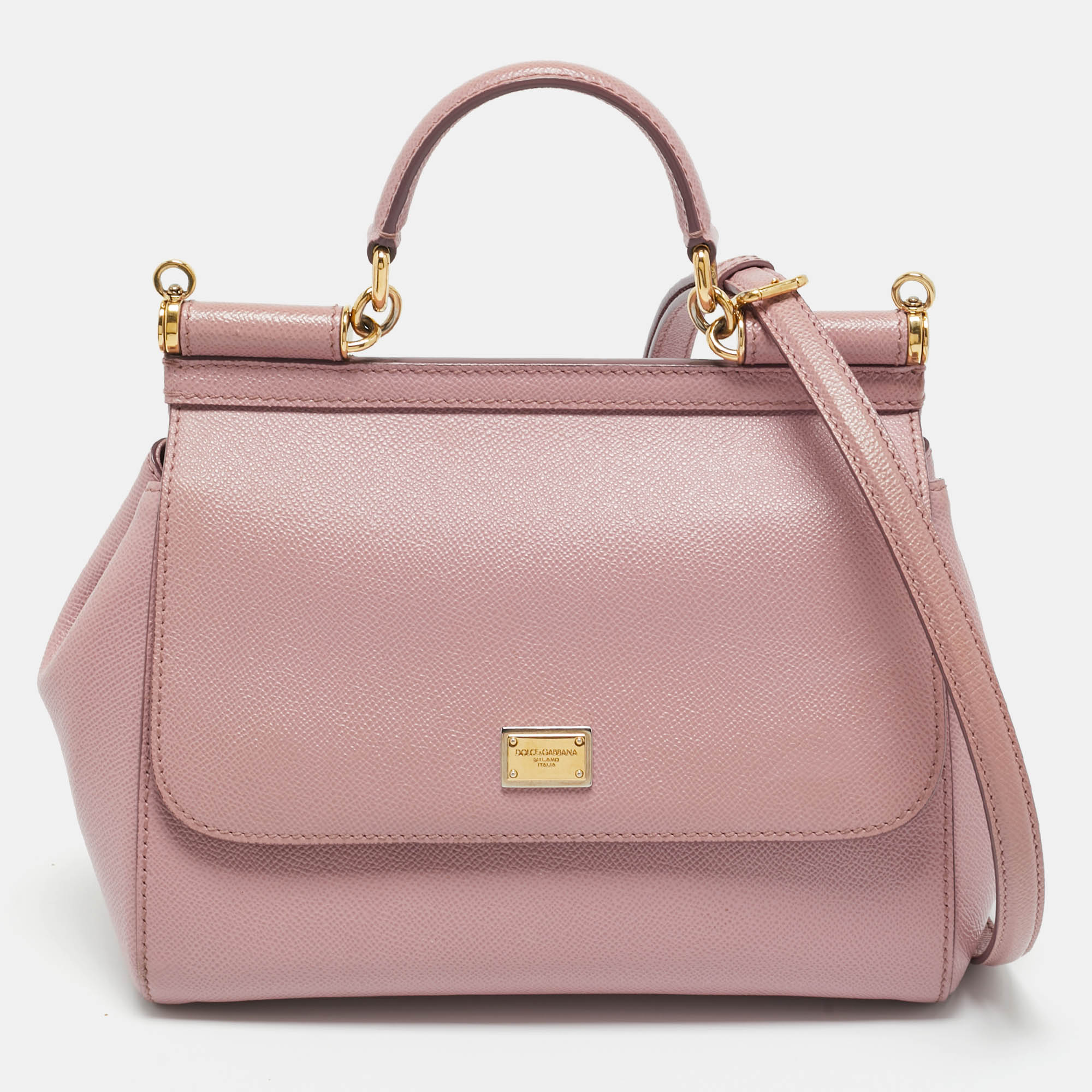 

Dolce & Gabbana Lavender Leather  Miss Sicily Top Handle Bag, Purple