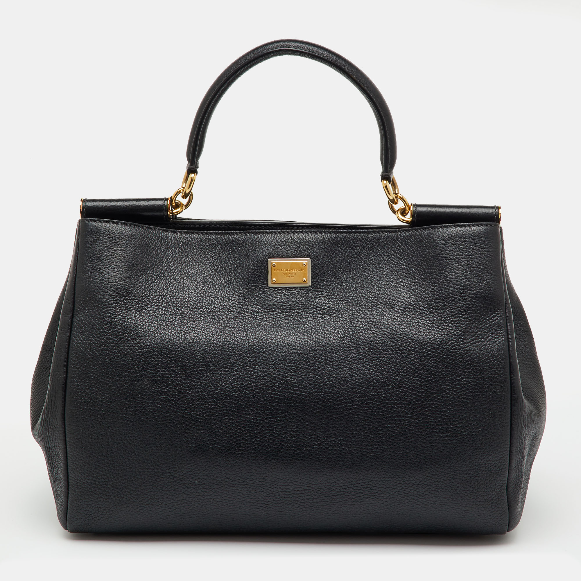 

Dolce & Gabbana Black Leather Miss Sicily Tote