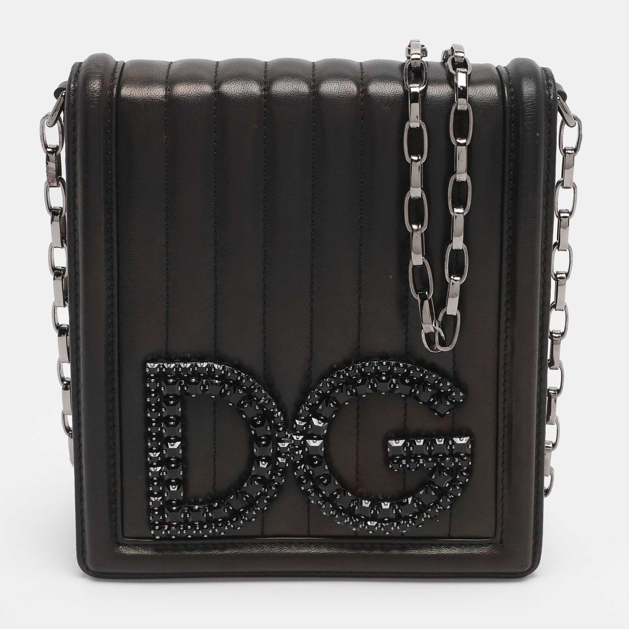 

Dolce & Gabbana Black Leather DG Girls Crossbody Bag