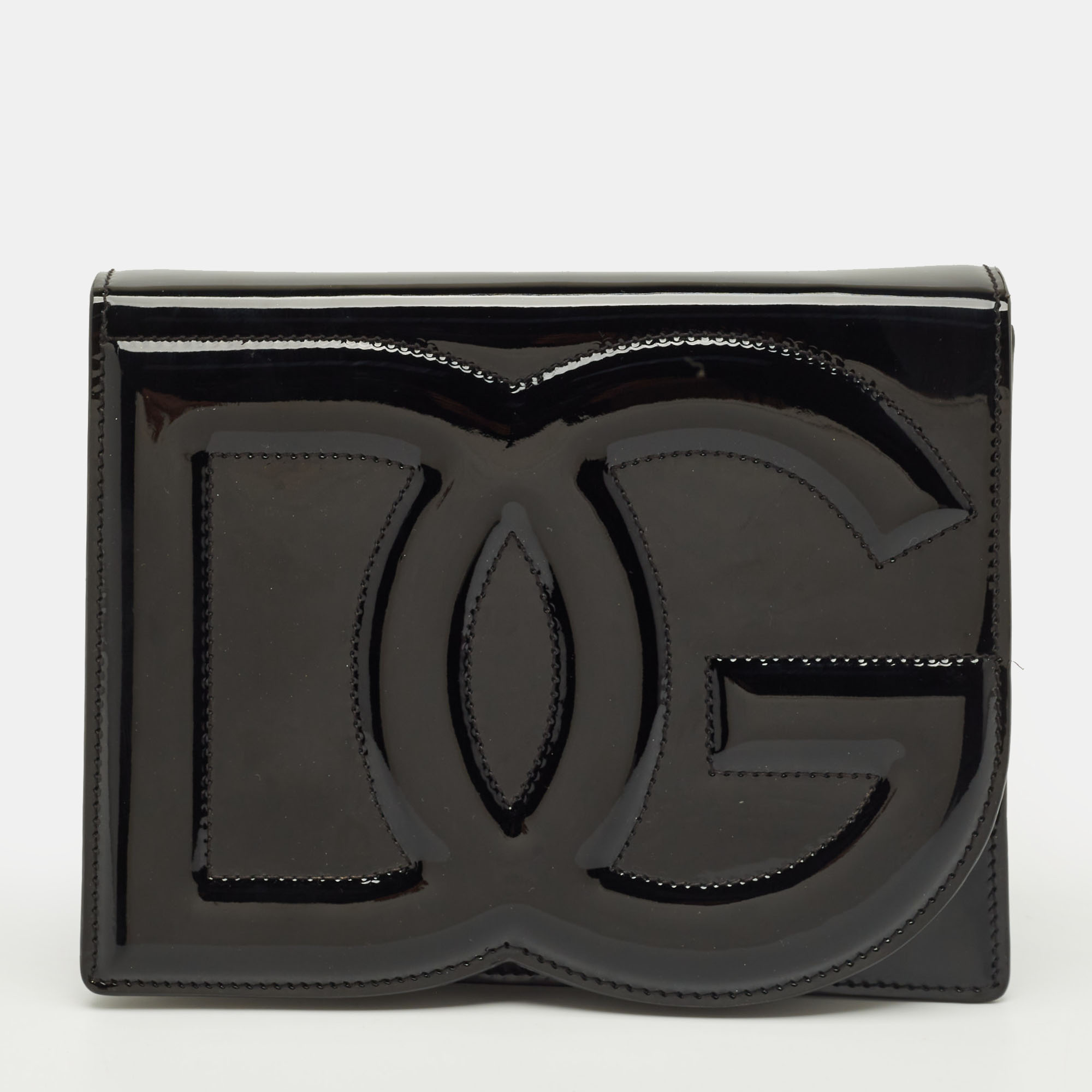 

Dolce & Gabbana Black Patent Leather DG Logo Crossbody Bag