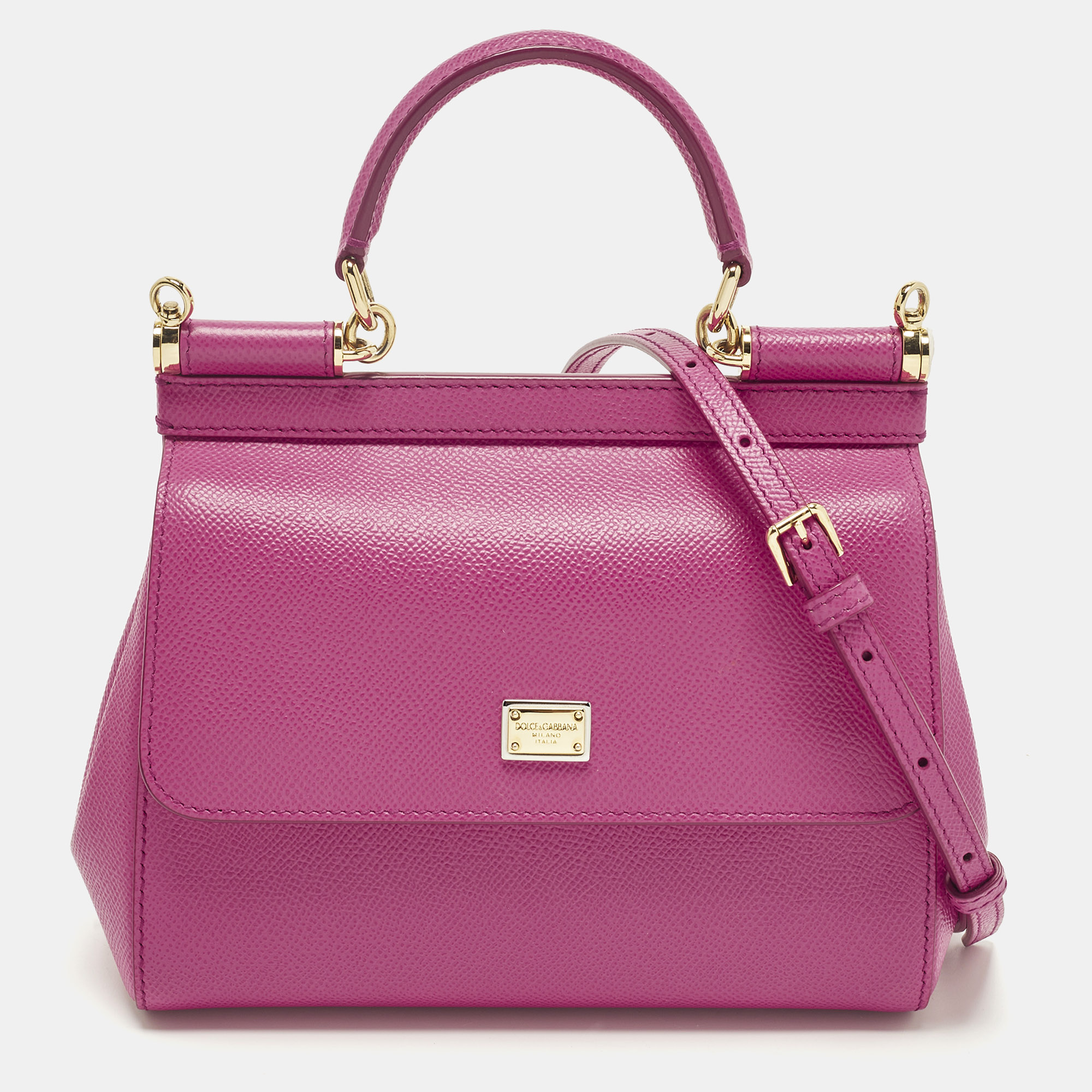 

Dolce & Gabbana Miss Sicily  Fuchsia Top Handle Bag, Pink