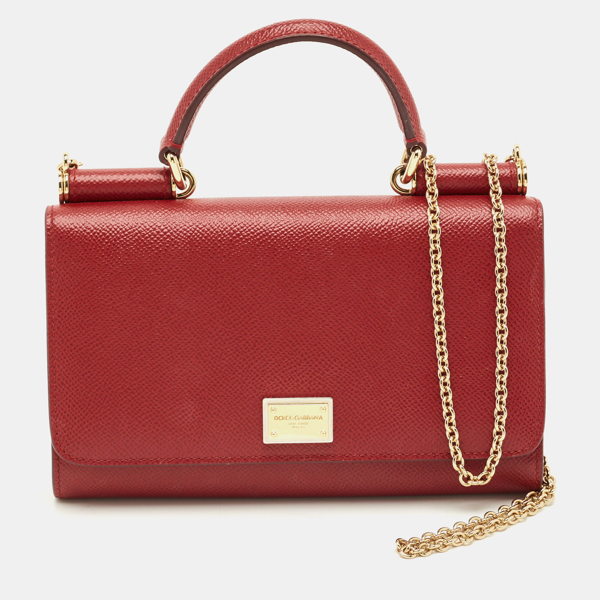 

Dolce & Gabbana Miss Sicily Red Leather Wallet on Chain