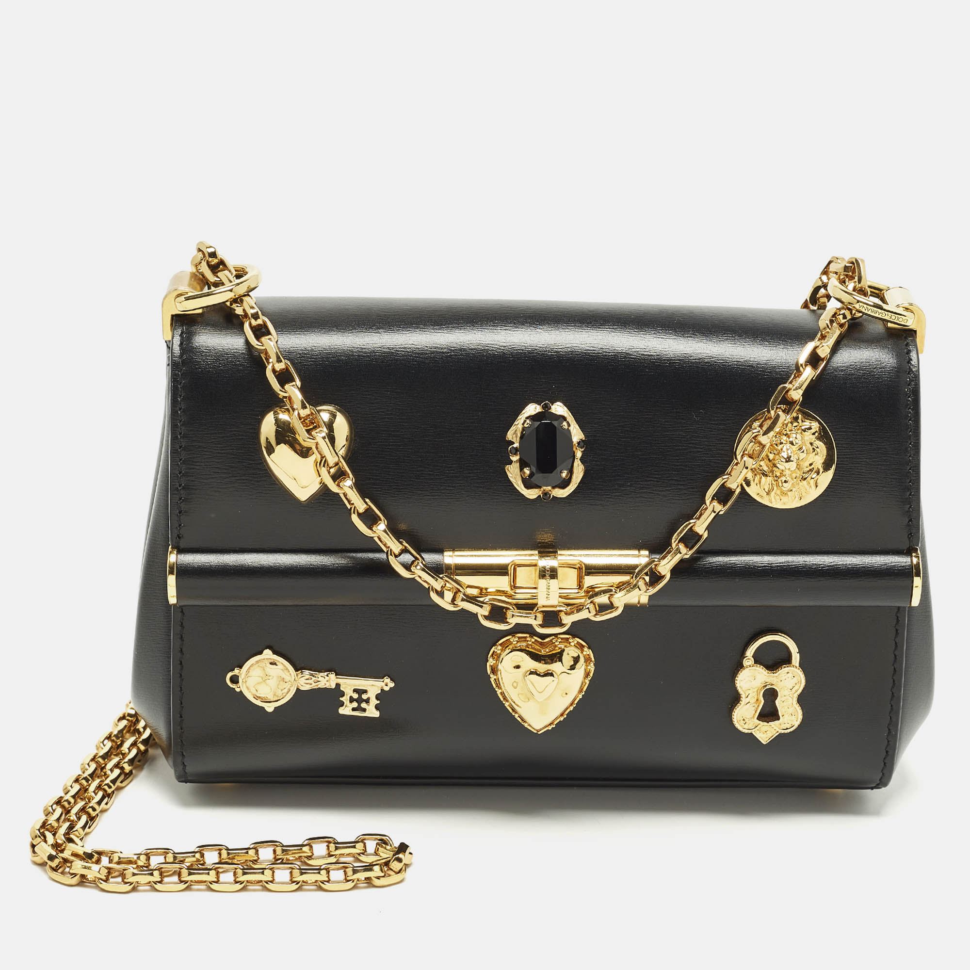 

Dolce & Gabbana Marlene City Mini Black Leather Shoulder Bag